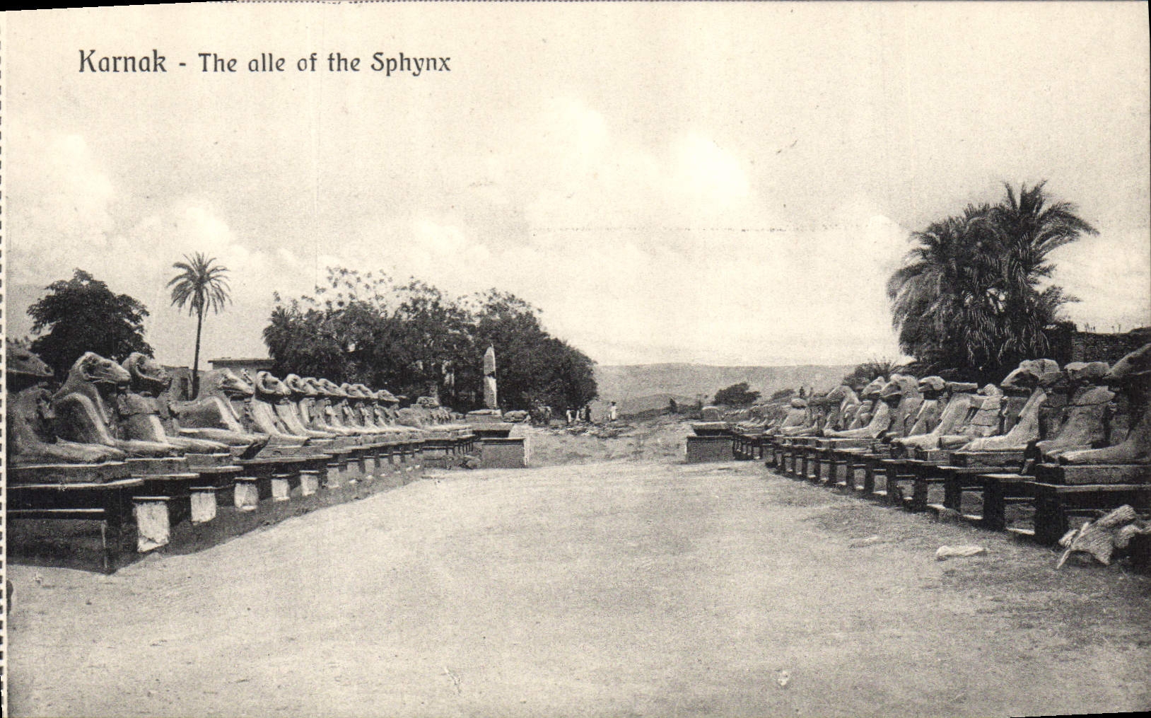 CPA Egypte Egypt Karnak The alle of the sphynx