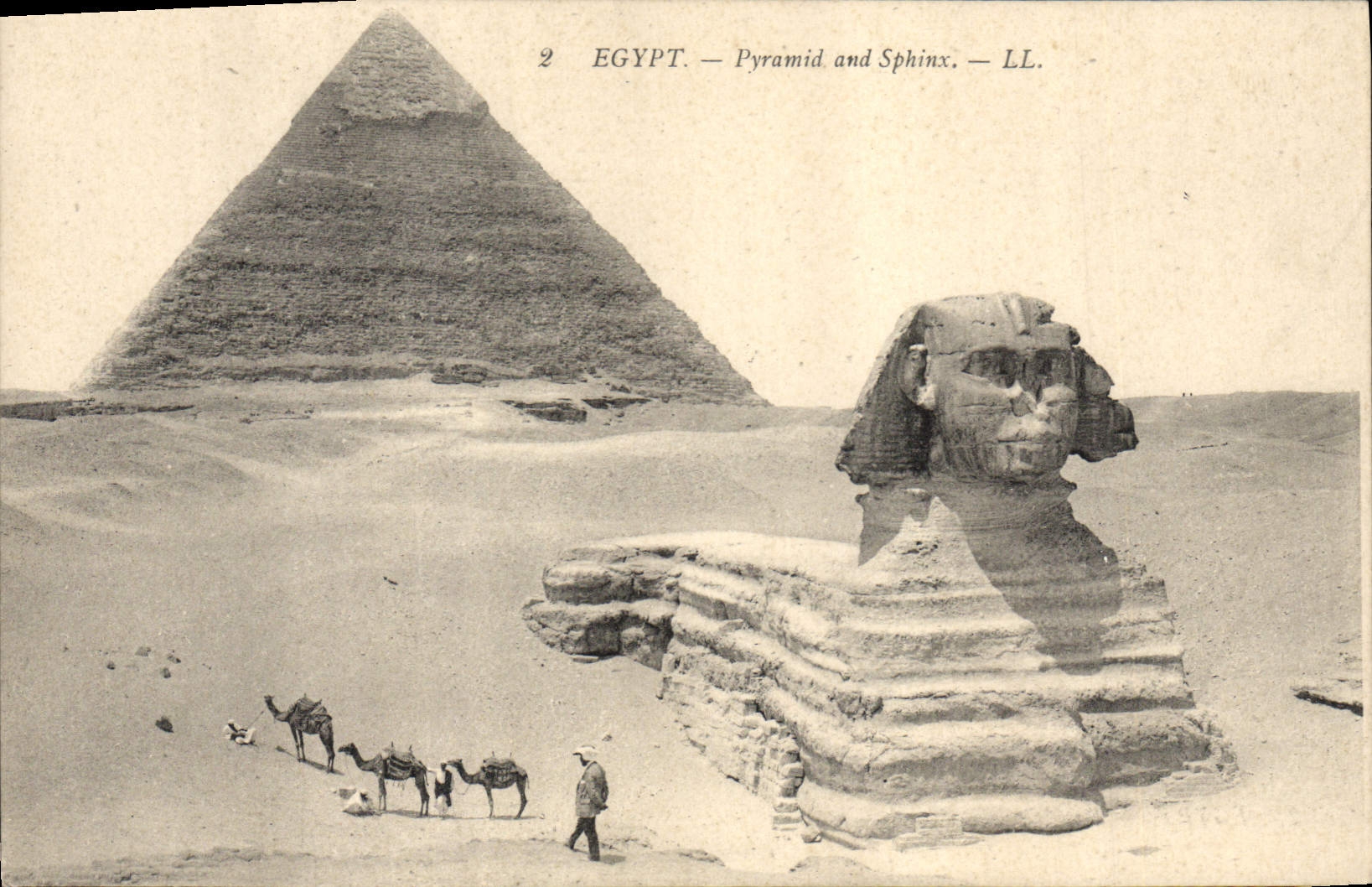 CPA Egypte Egypt Pyramid and Sphinx 