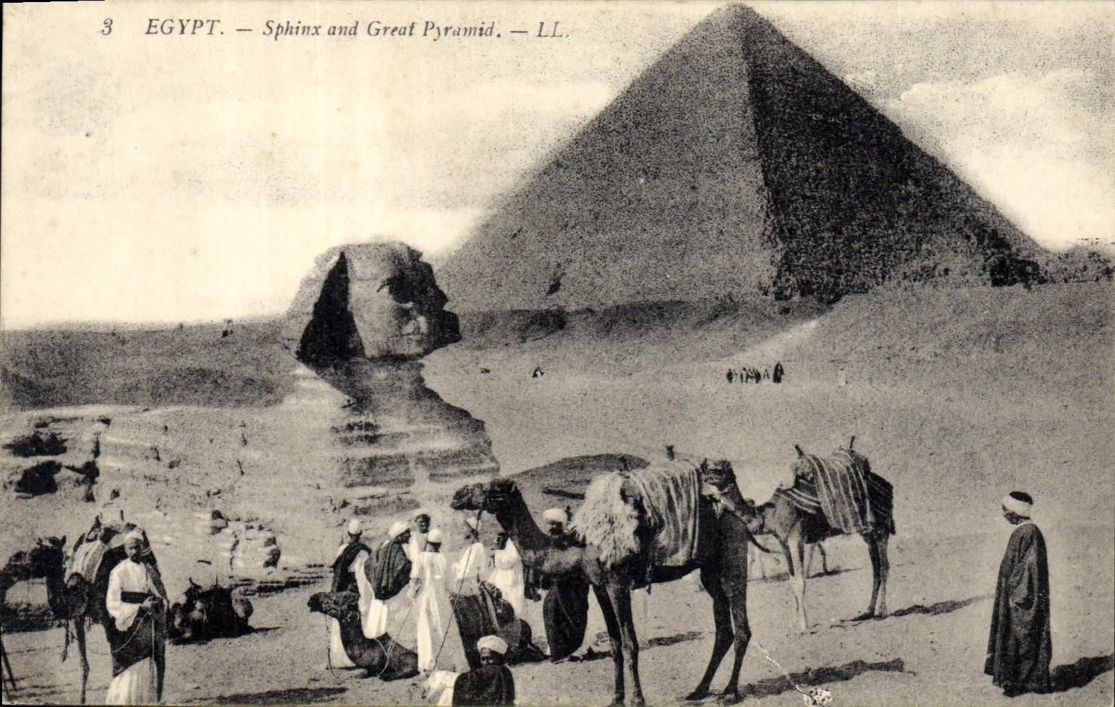 CPA Egypte Egypt Sphinx and Great Pyramid 
