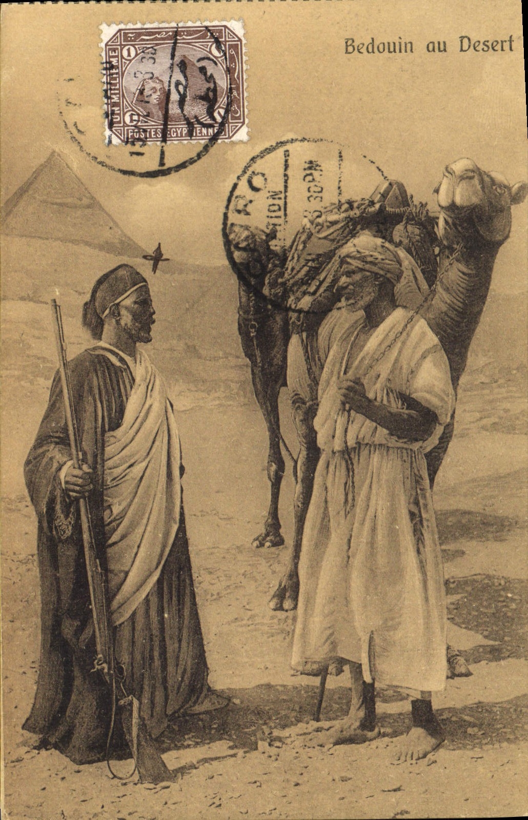 CPA CARTE MAXIMUM Egypte Egypt Bedouin au desert 
