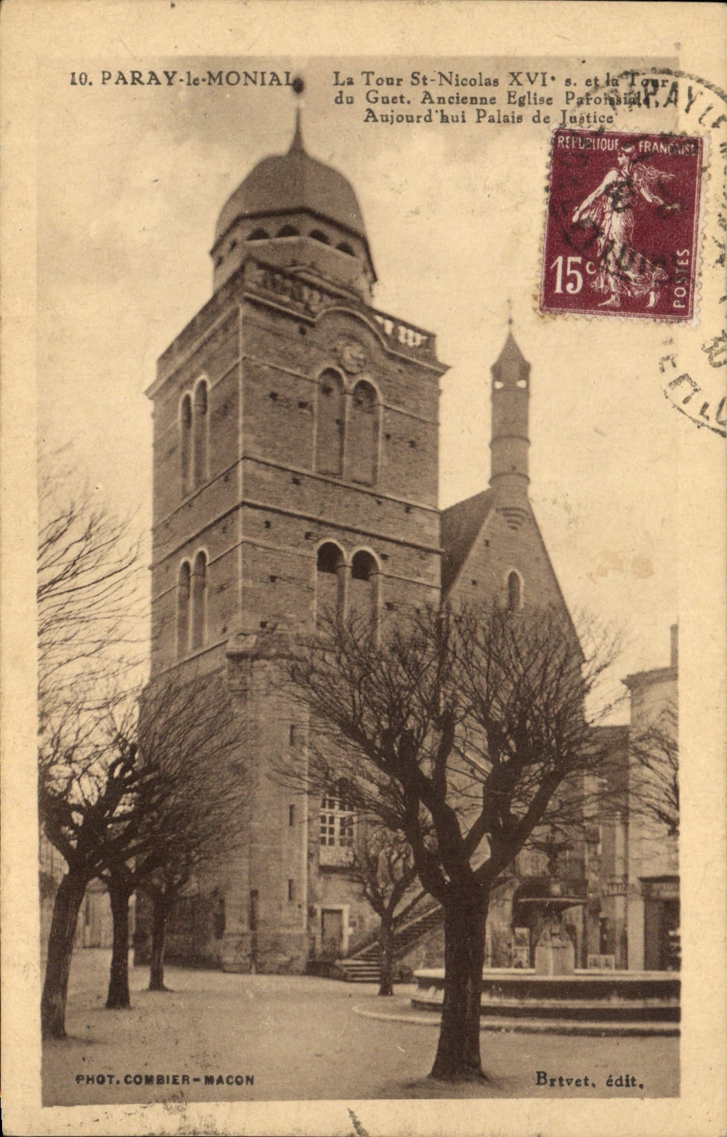 CPA Palais de justice Paray le Monial La Tour St Nicolas