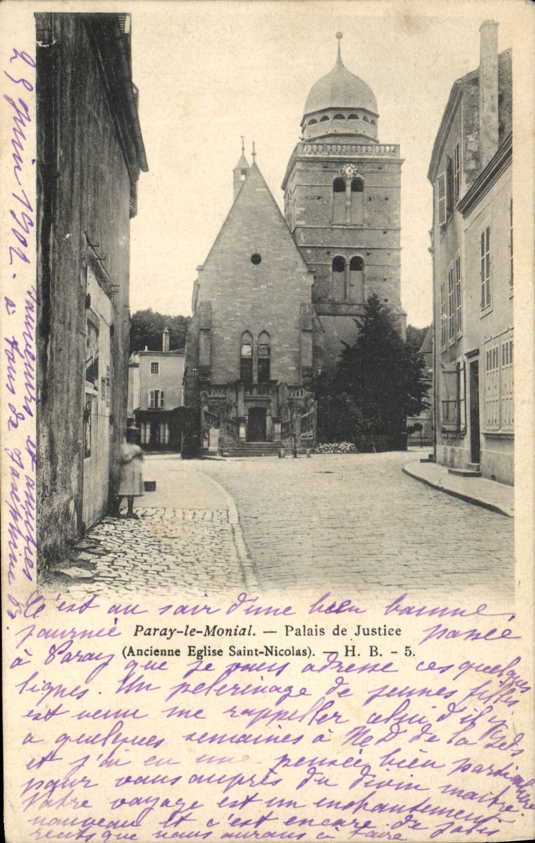 CPA Palais de justice Paray le Monial Ancienne Eglise Saint Nicolas