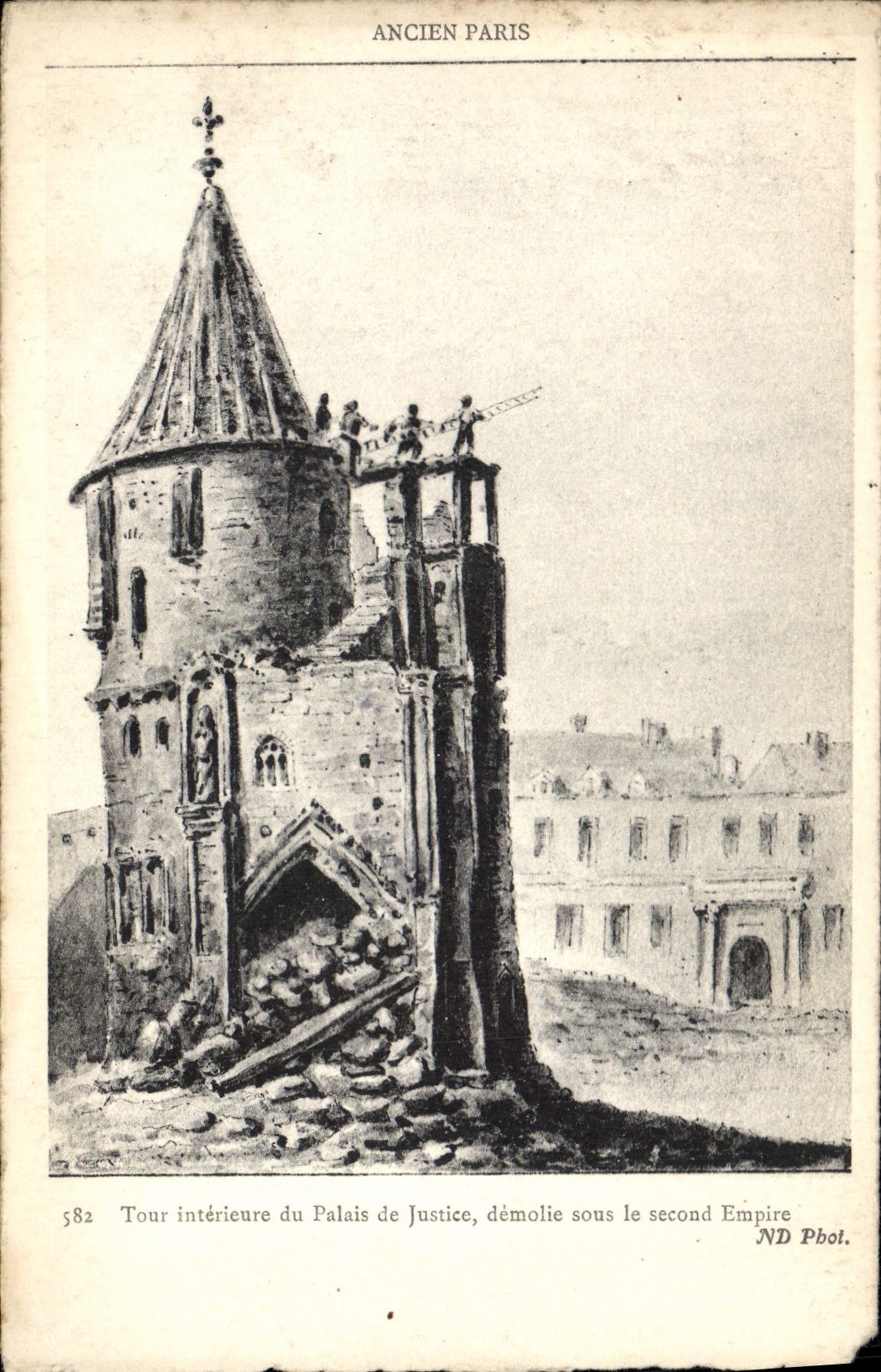 CPA Palais de justice Paris Tour interieure demolie sous le Second Empire