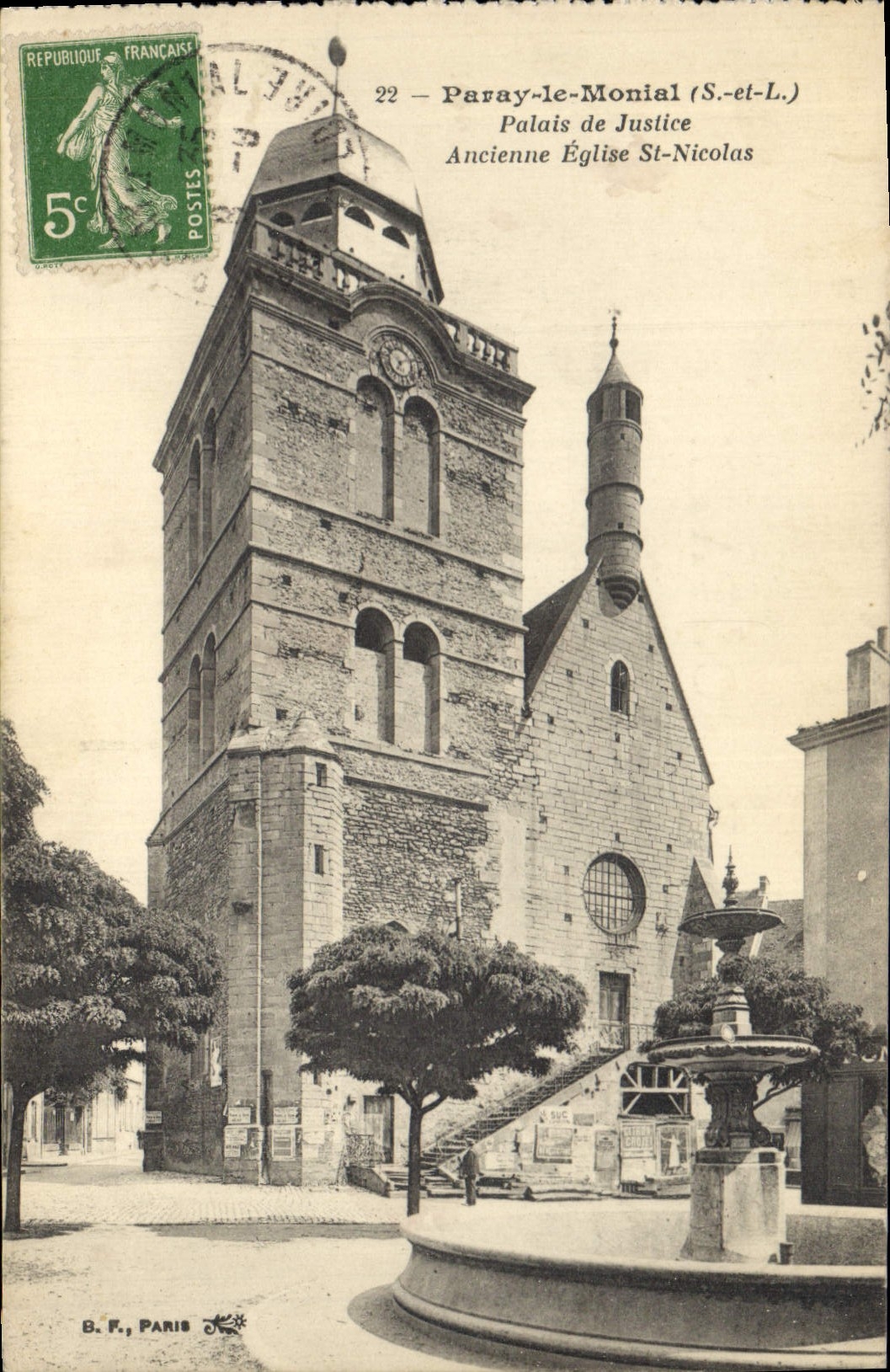 CPA Palais de justice Paray le Monial Ancienne Eglise Saint Nicolas