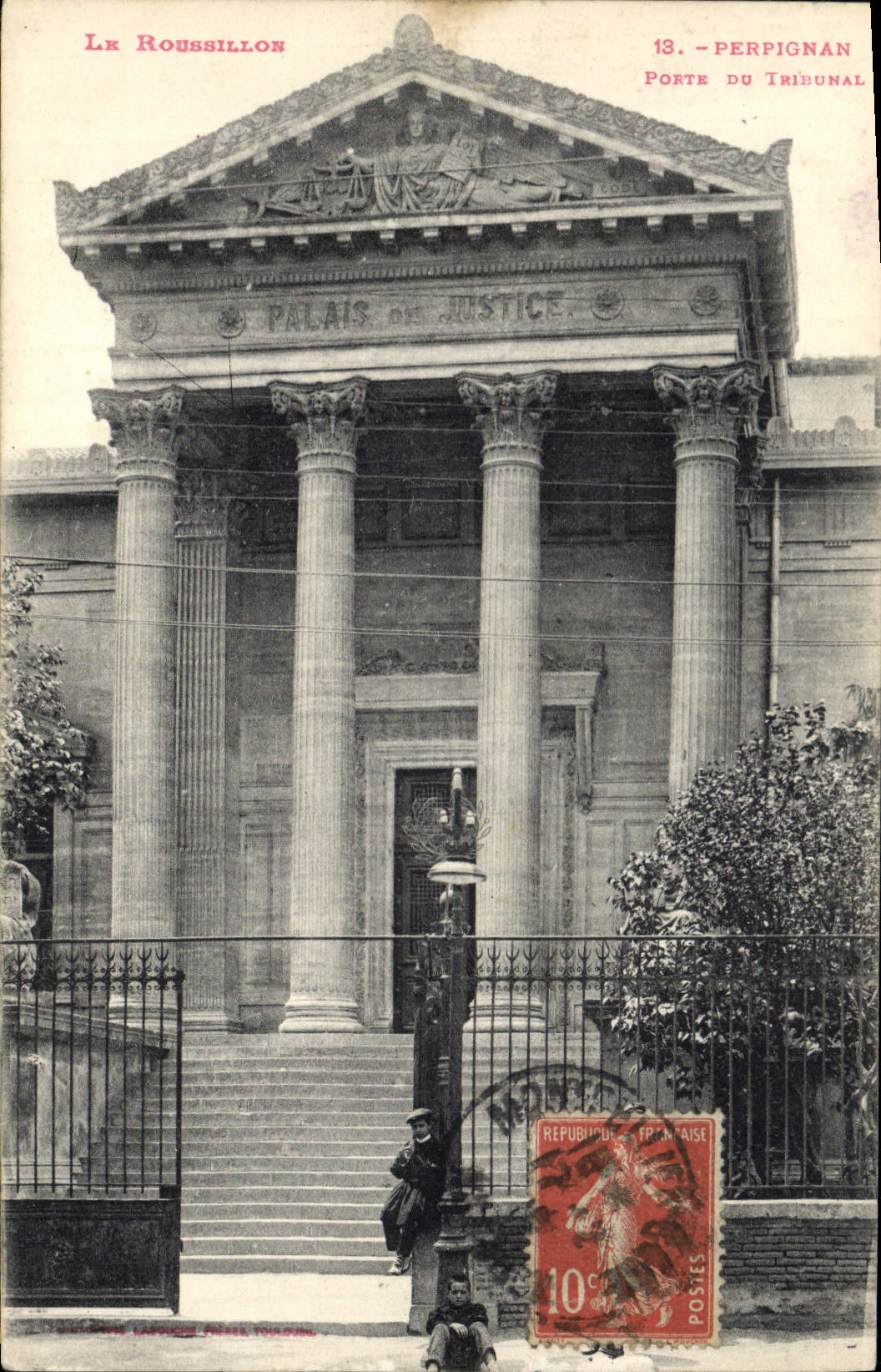 CPA Palais de justice Perpignan Porte du tribunal
