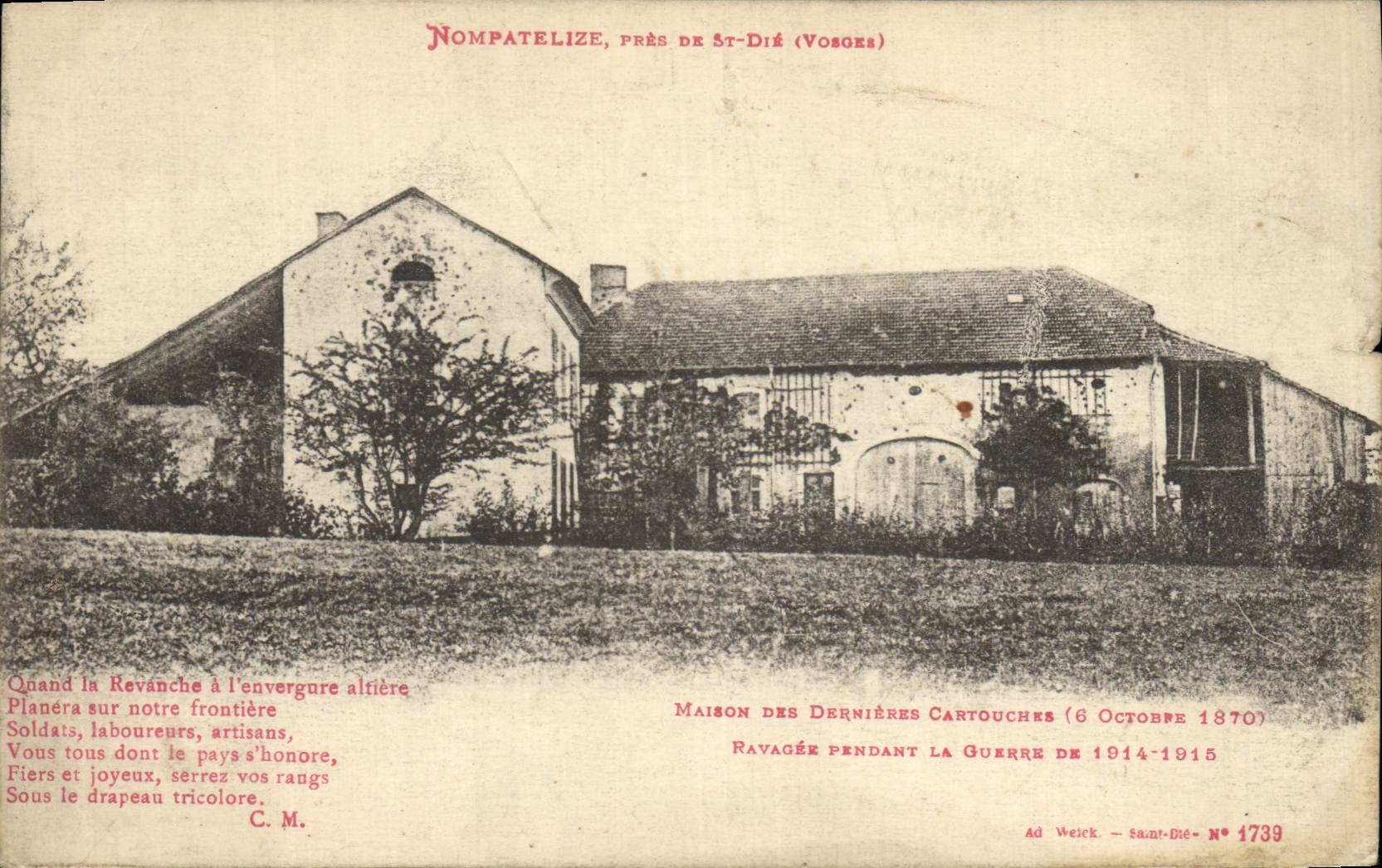 CPA Militaria Nompatelize pres de St Duie Maison des derniers cartouches 