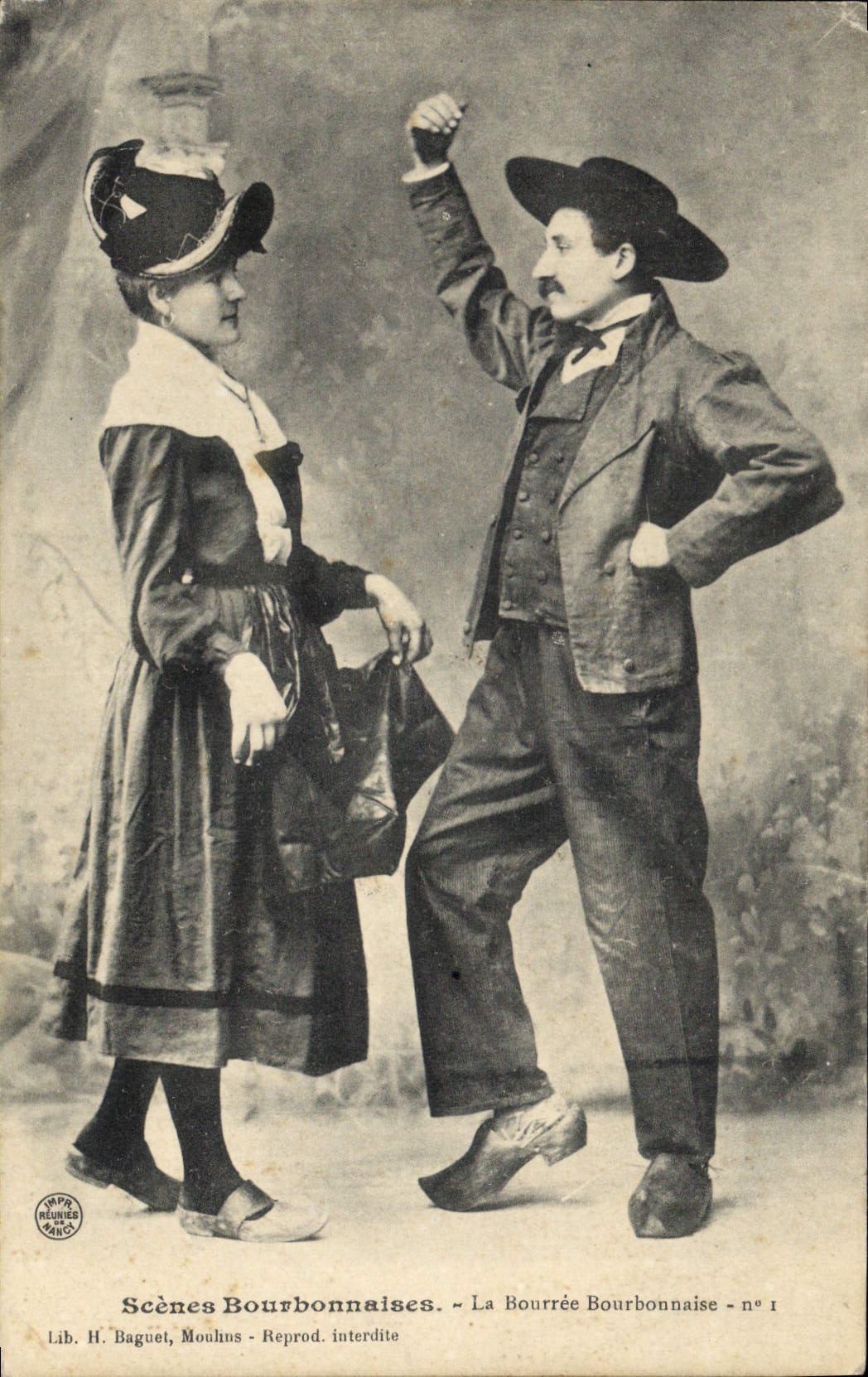 CPA Folklore Scenes Bourbonnaises La bourree Bourbonnaise 