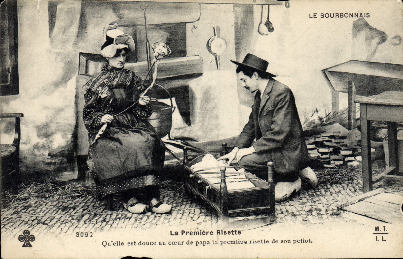 CPA Folklore Le Bourbonnais La premiere risette 