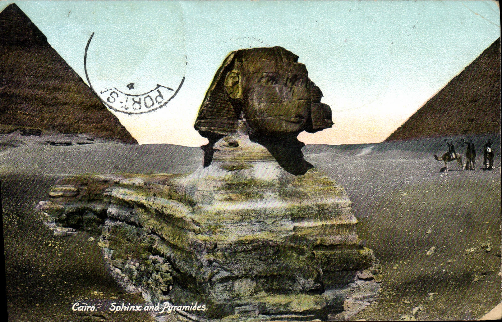 CPA Egypte Egypt Cairo Sphinx and Pyramids