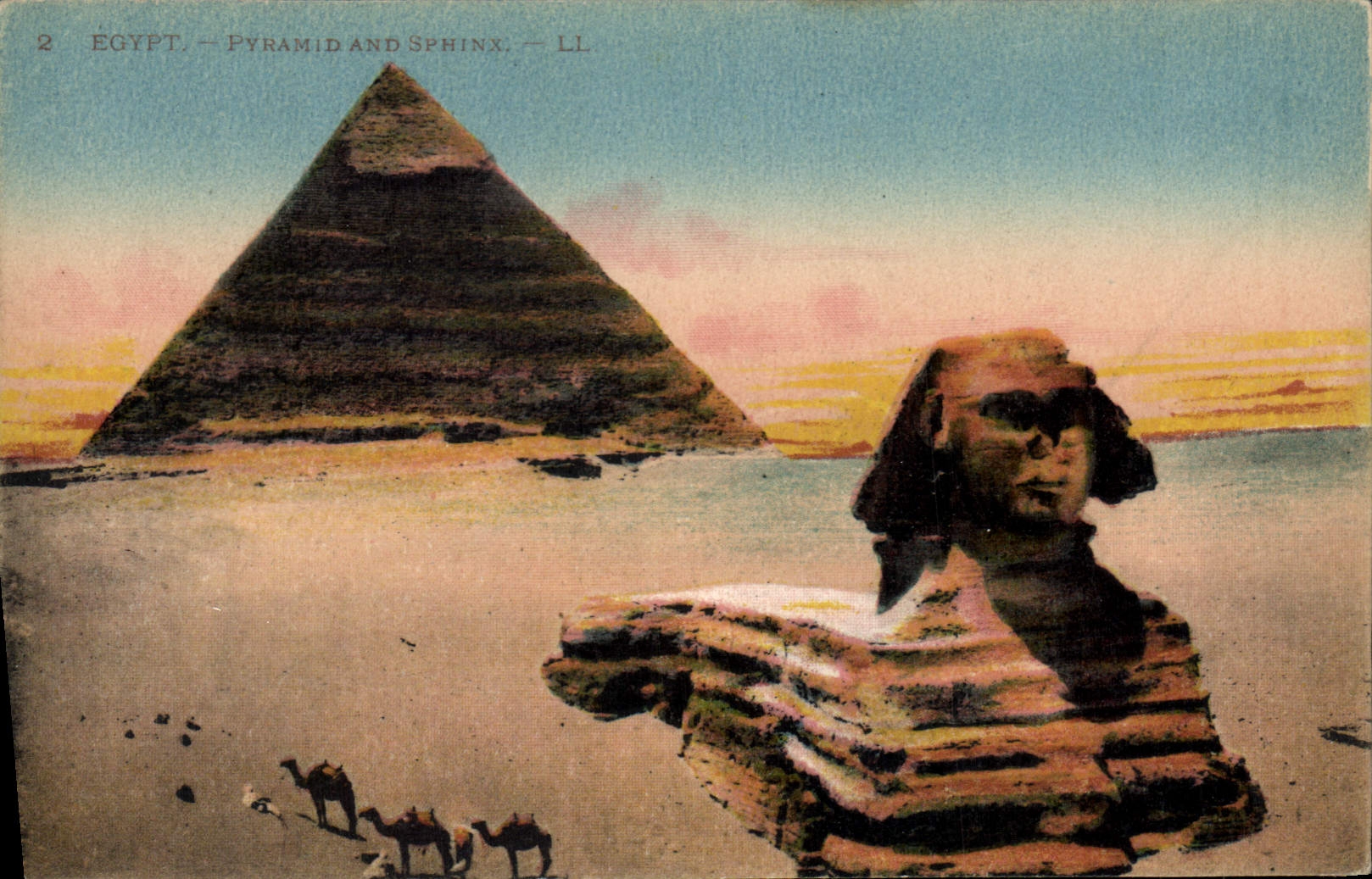 CPA Egypte Egypt Pyramid and sphinx 