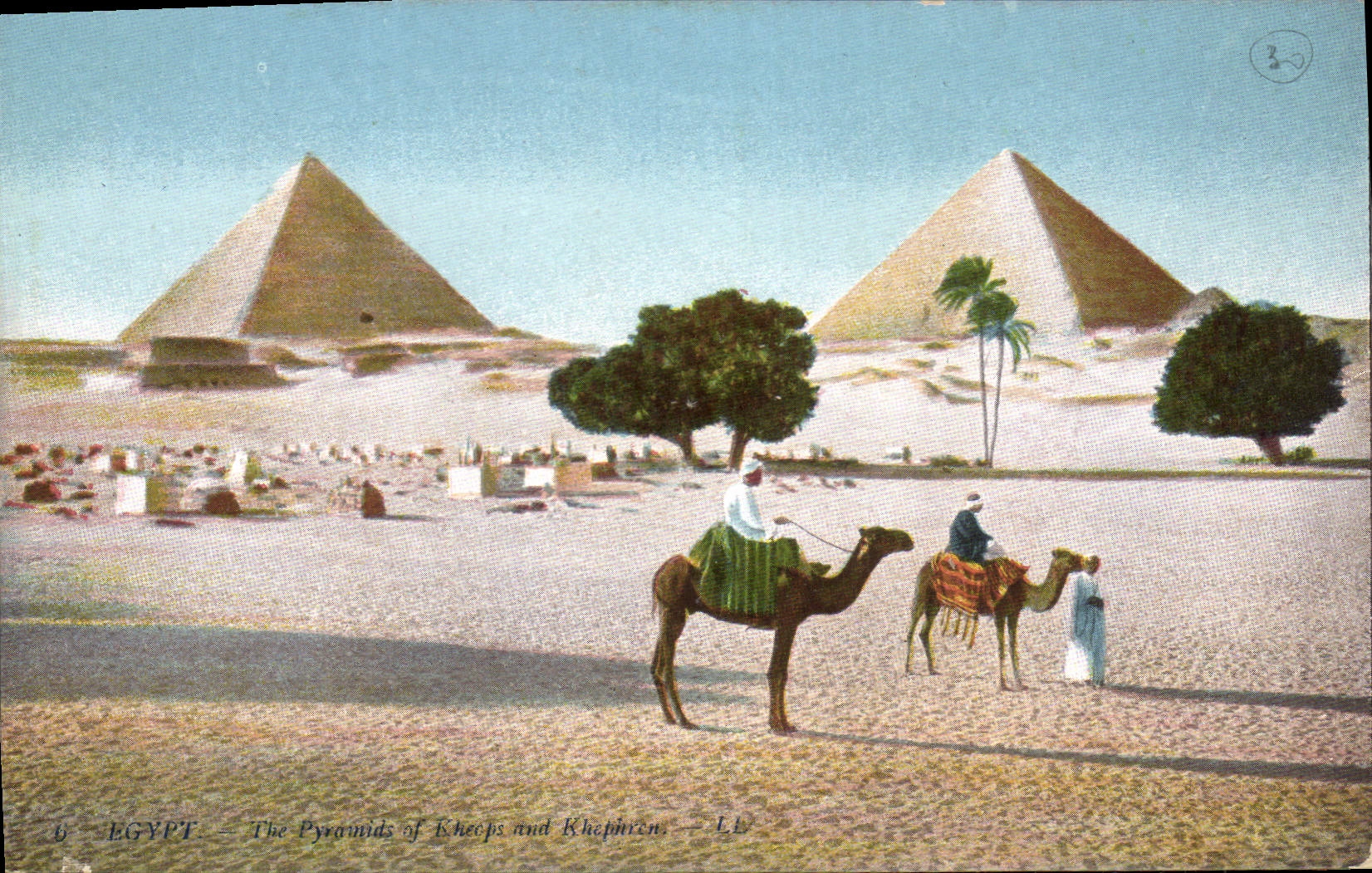 CPA Egypte Egypt The Pyramids of Kheops and Khephren 