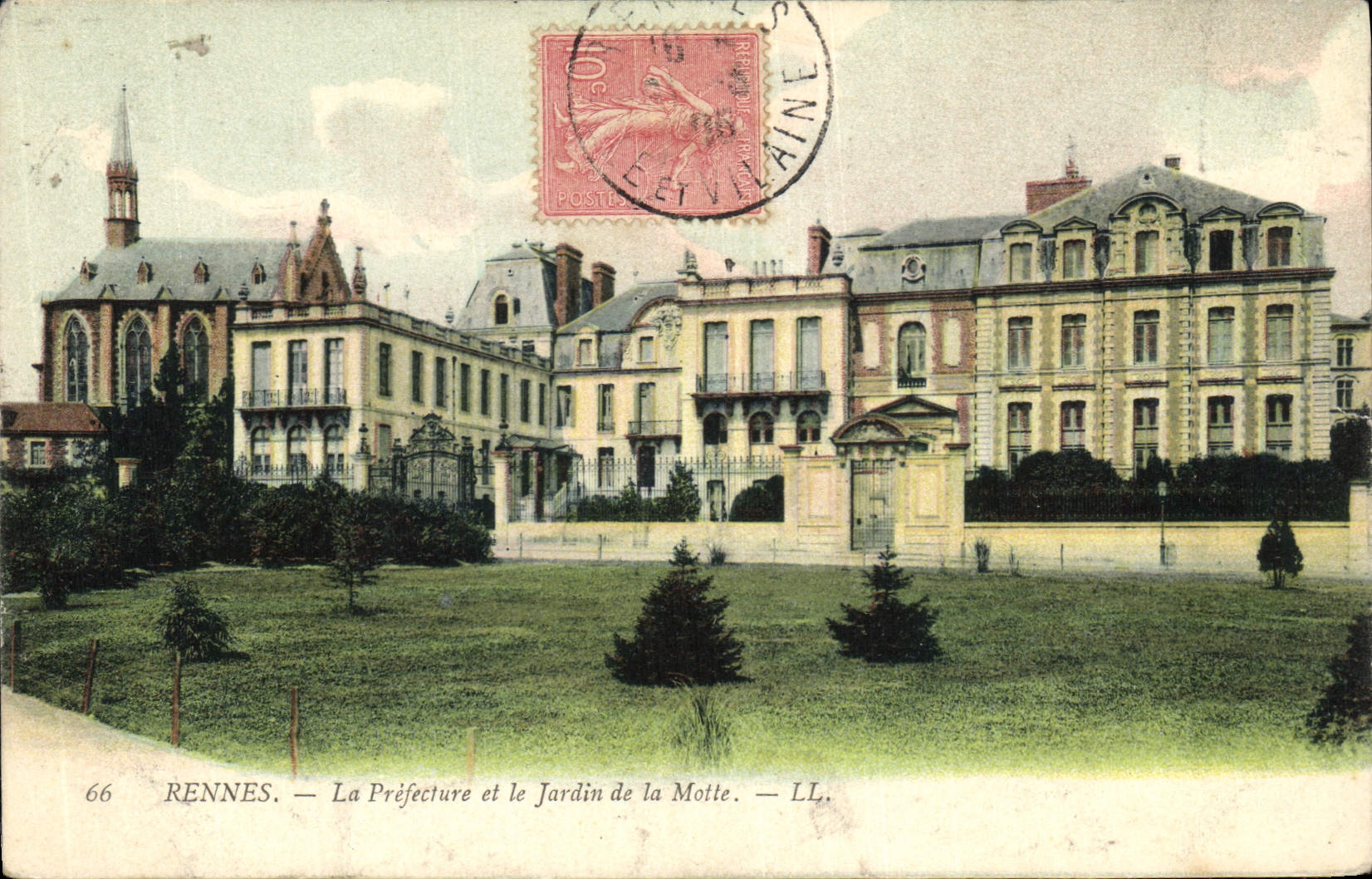 CPA Rennes La Prefecture et le jardin de la Motte