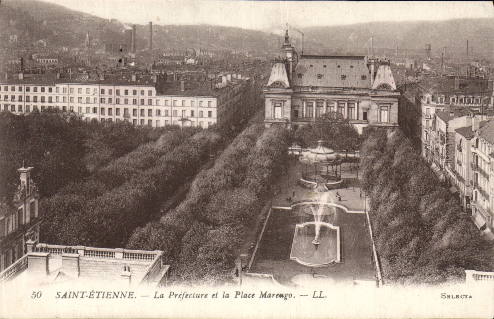 CPA Saint Etienne La Prefecture et la Place Marengo