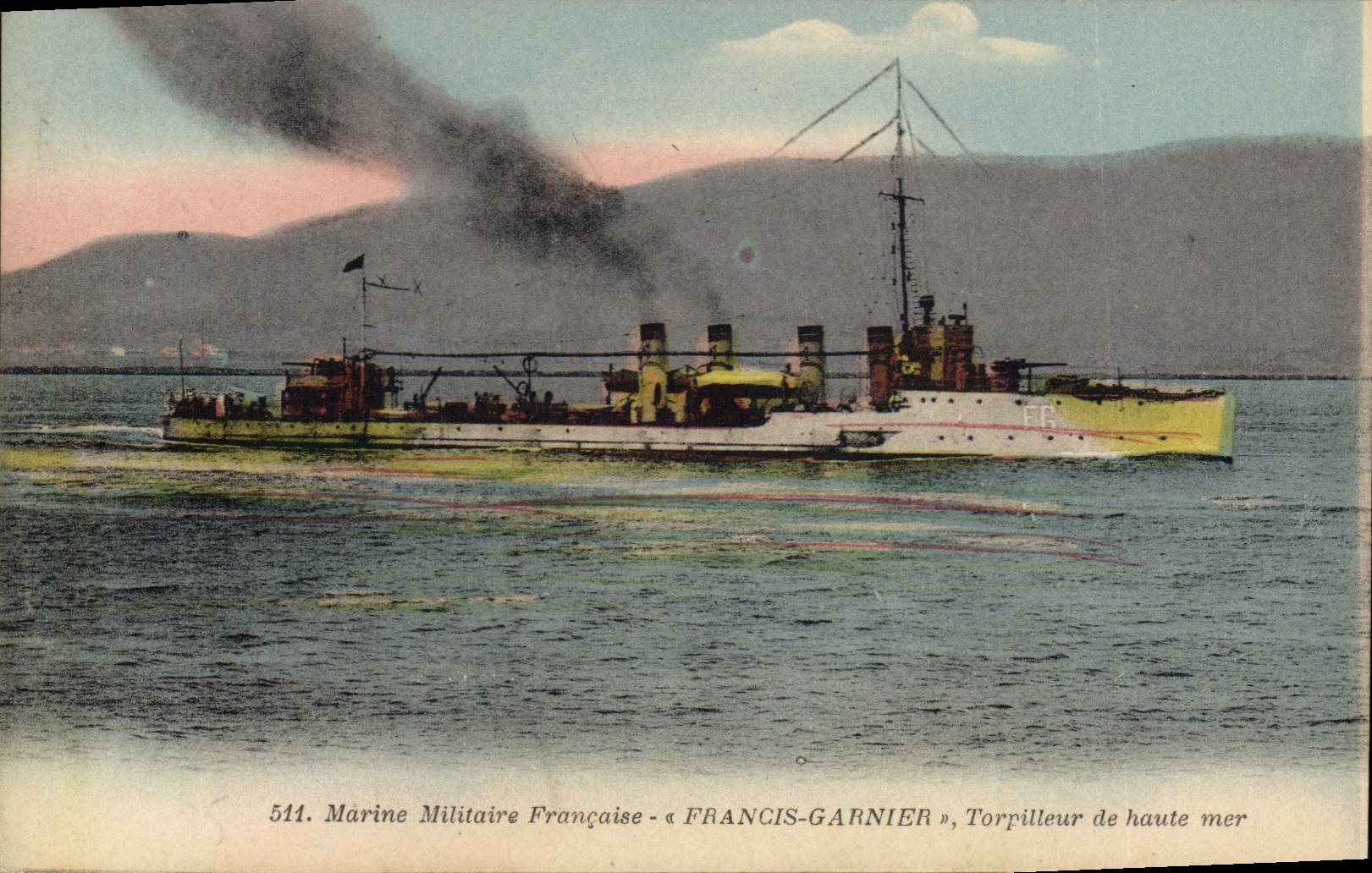 CPA Bateau de guerre Francis Garnier Torpilleur de haute mer