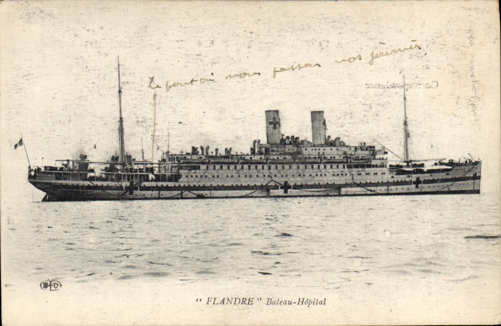 CPA Bateau de guerre Flandre Bateau Hopital