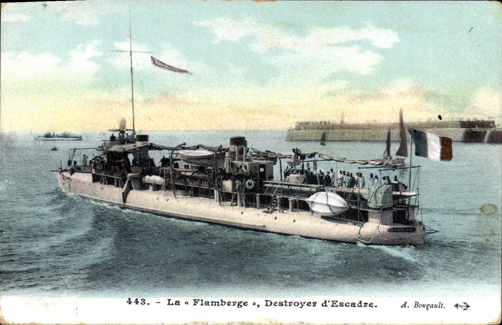 CPA Bateau de guerre La Flamberge Destroyer d'escadre 