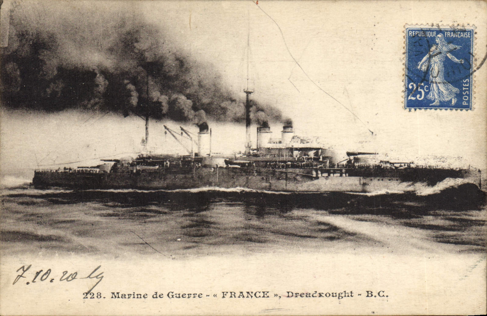 CPA Bateau de guerre France Dreadnought