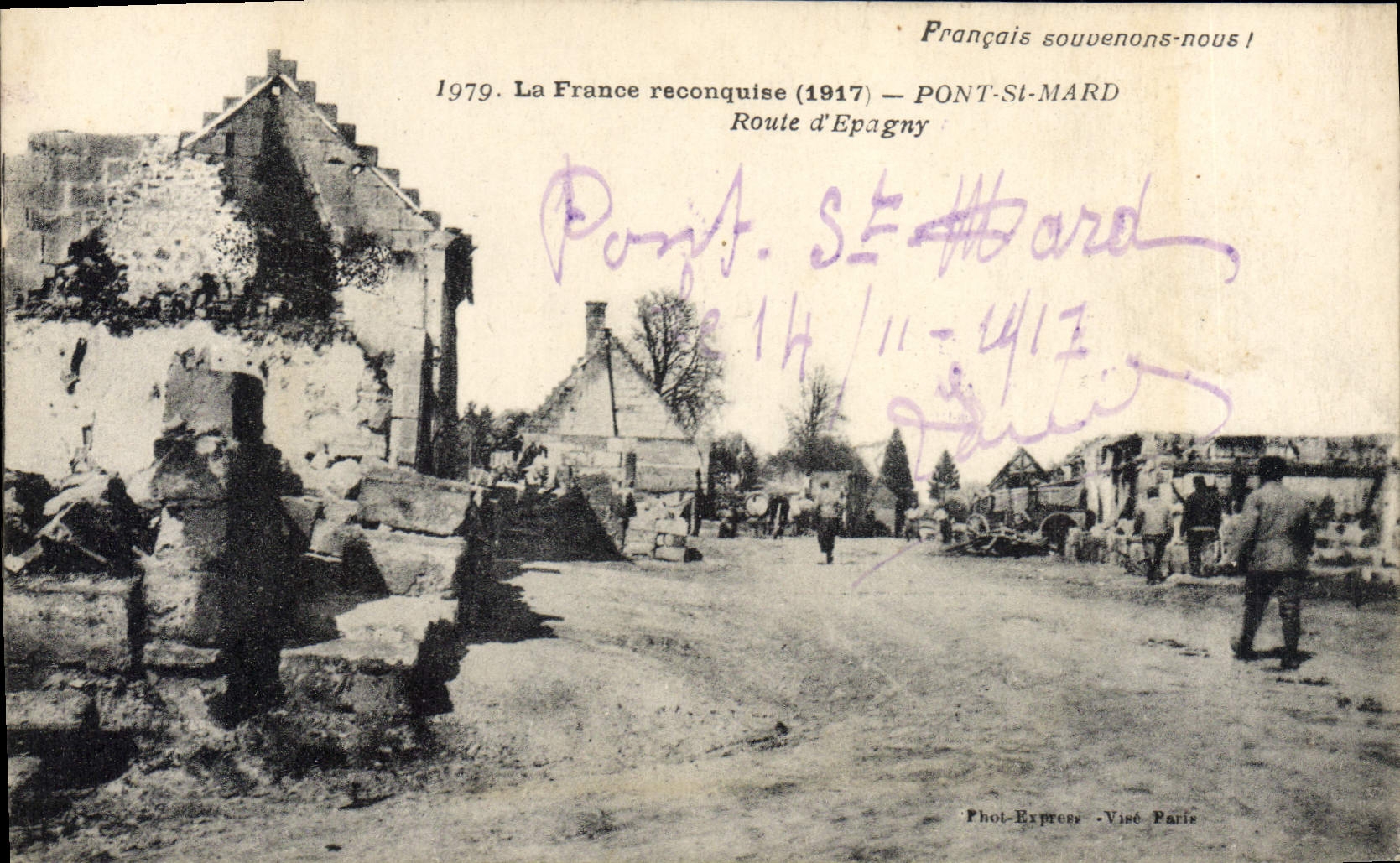 CPA Militaria Pont St Mard Route d'Epagny
