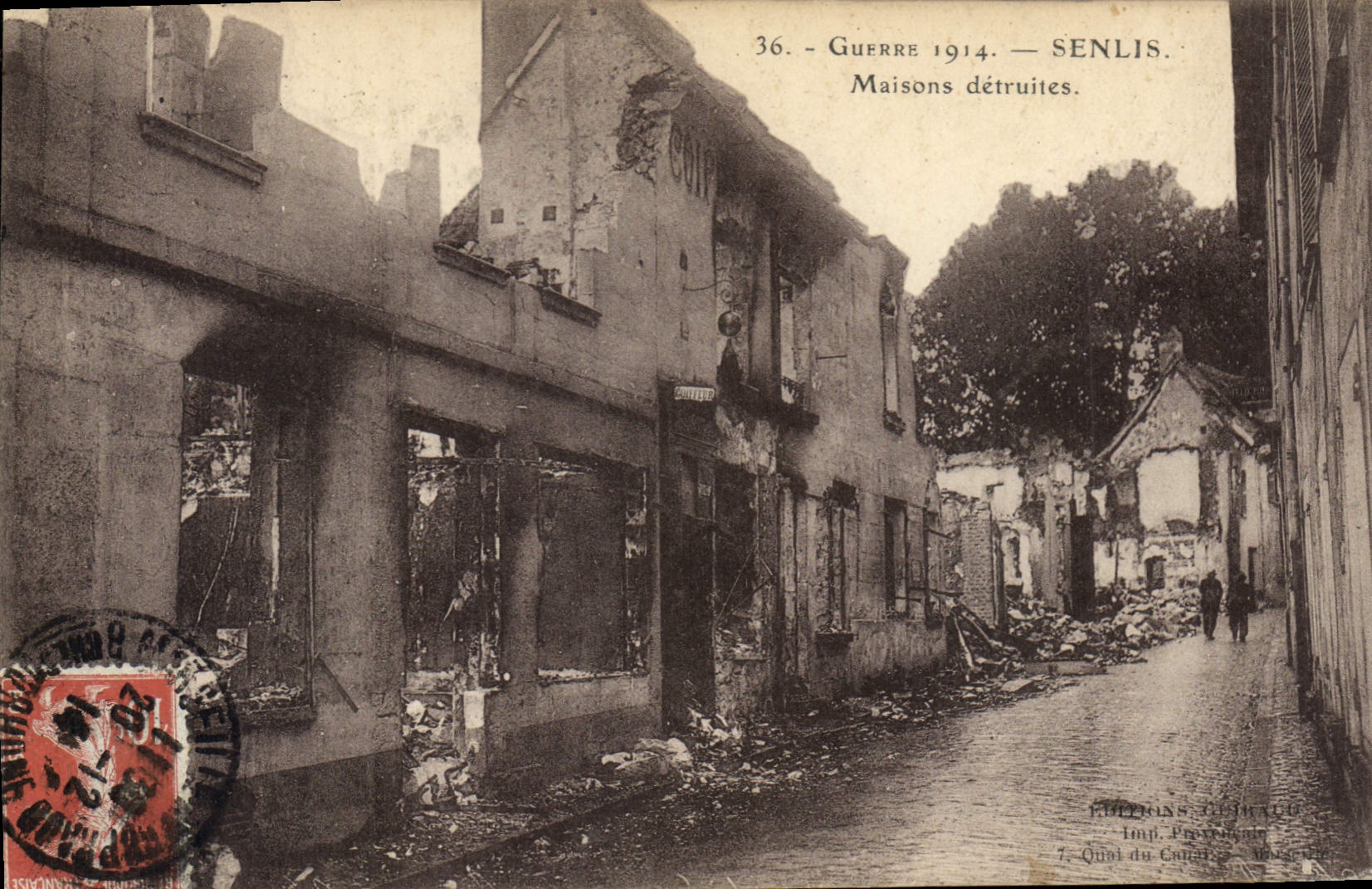 CPA Militaria Senlis Maisons detruites