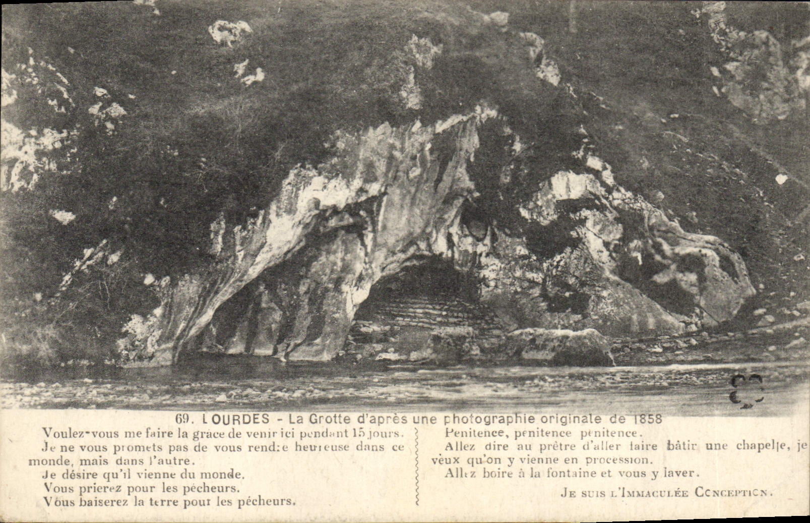 CPA Grotte Grottes Lourdes La grotte d'apres une photographie originale de 1858
