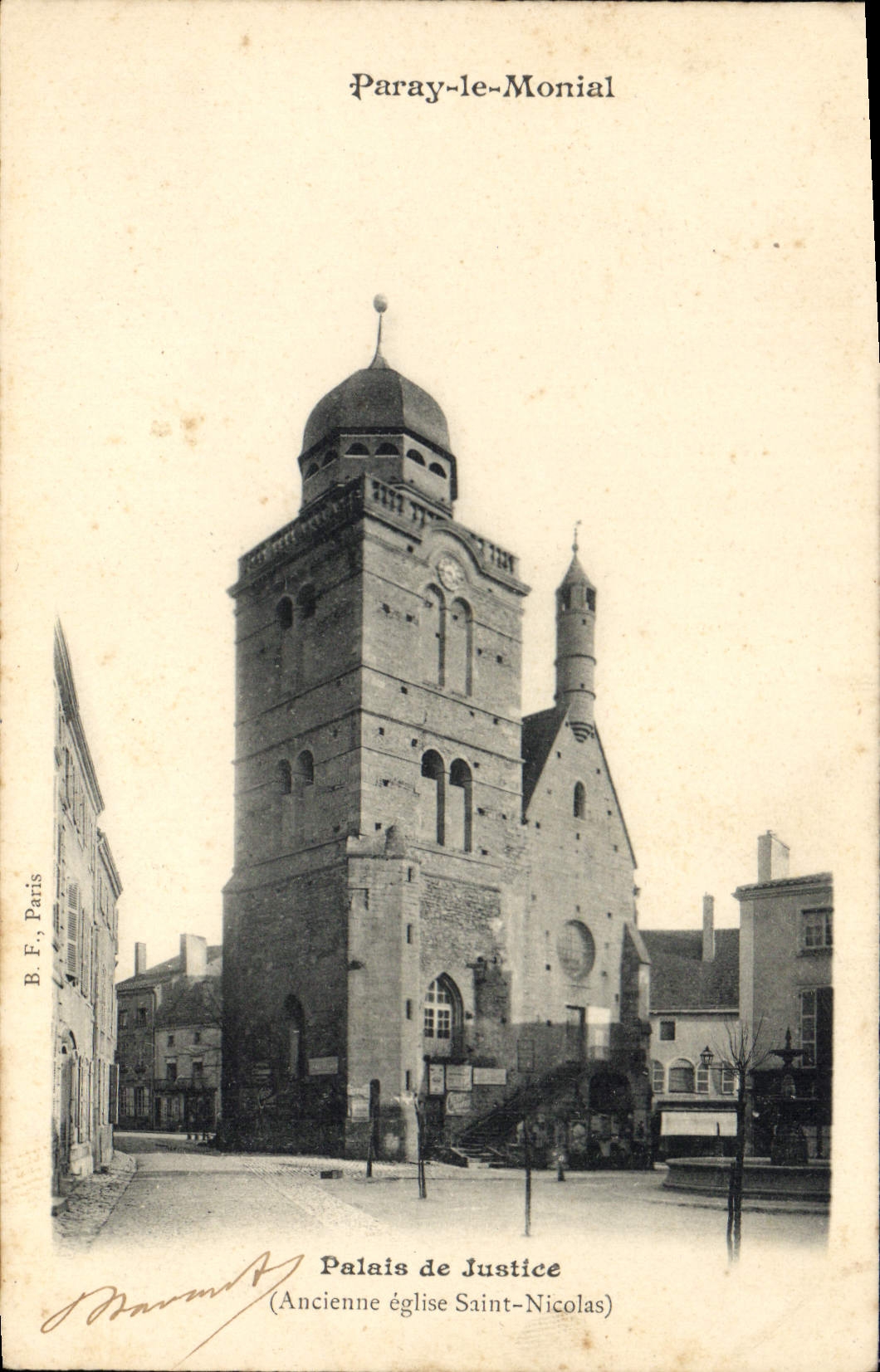 CPA Paray le Monial Palais de Justice Ancienne eglise Saint Nicolas 