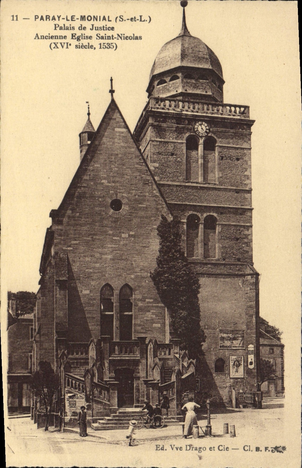 CPA Paray le Monial palais de Justice Ancienne eglise Saint Nicolas XVI siecle 1535 