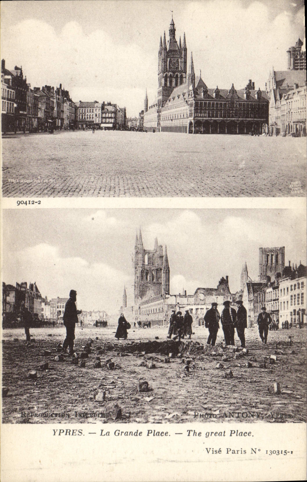 CPA Militaria Ypres La Grande Place 