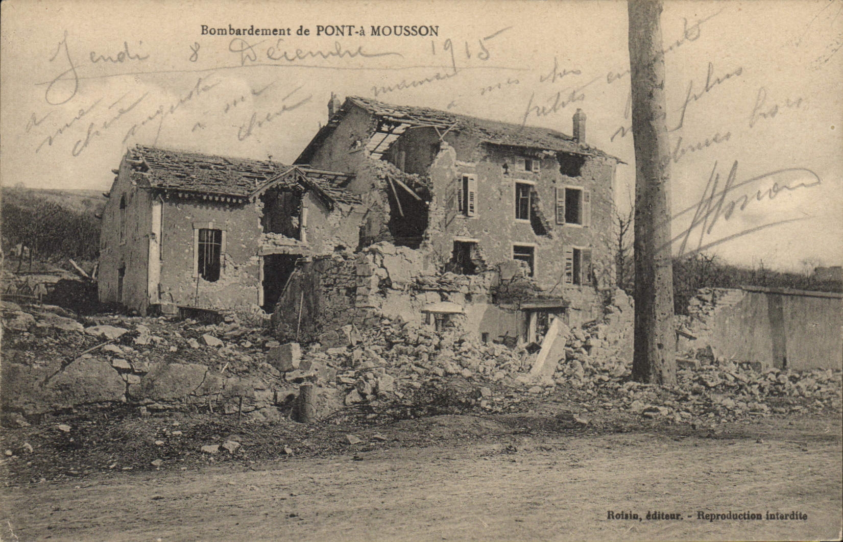 CPA Militaria Bombardement de Pont Mousson