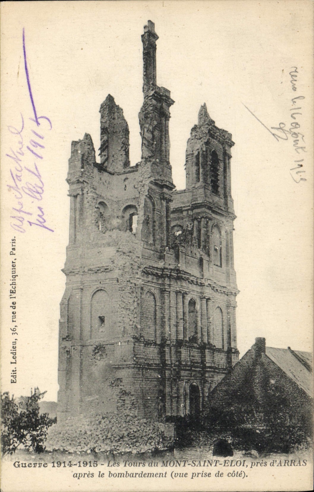 CPA Militaria Guerre 1914 1915 Les Tours du Mont Saint Eloi pres d'Arras