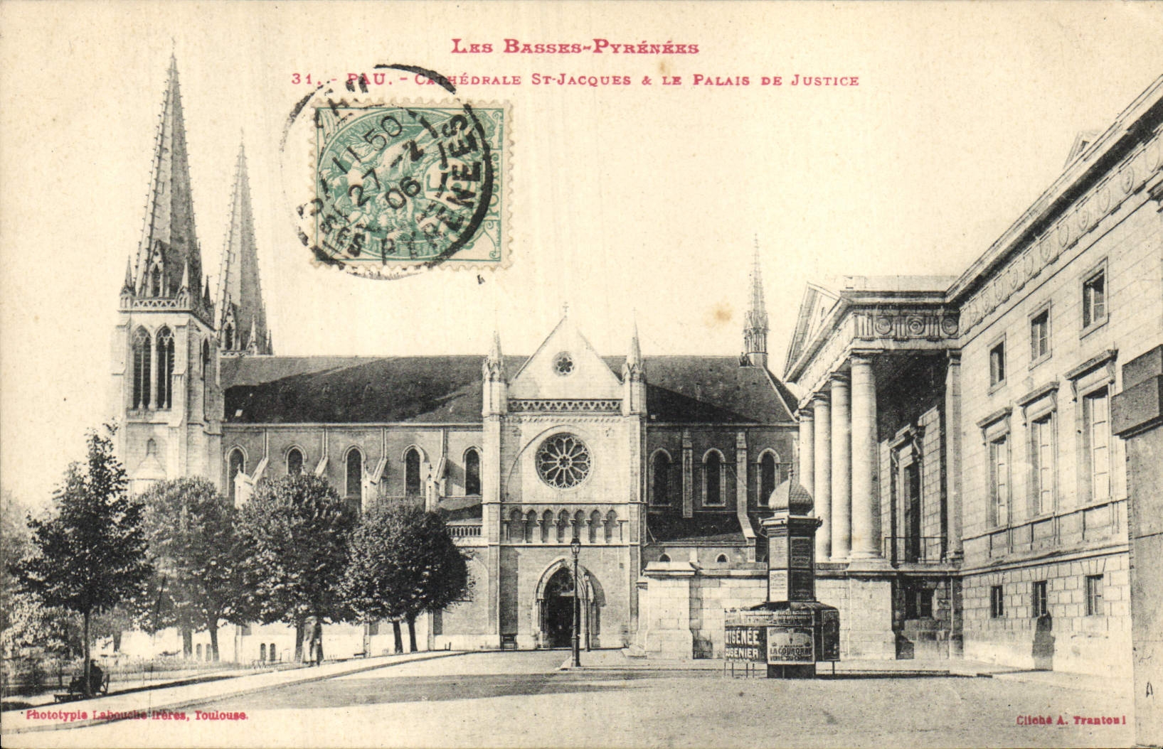 CPA Palais de Justice Pau Cathedrale St Jacques