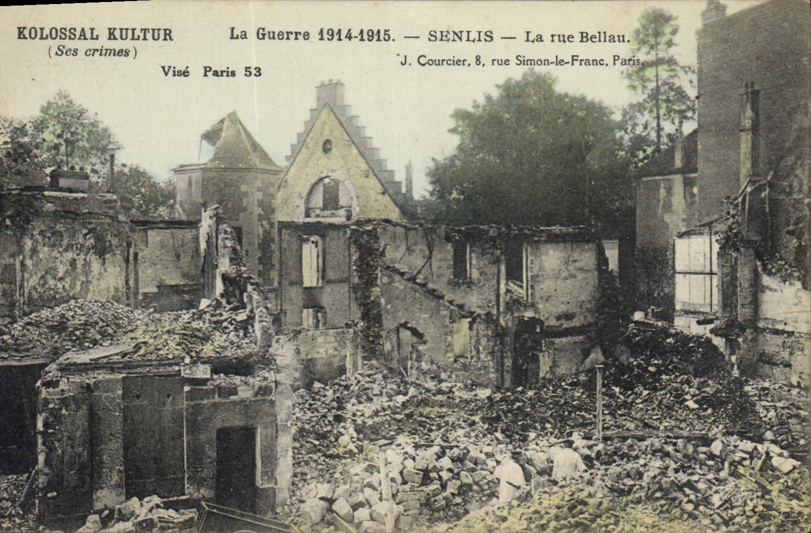 CPA Militaria Senlis La Rue Bellau 