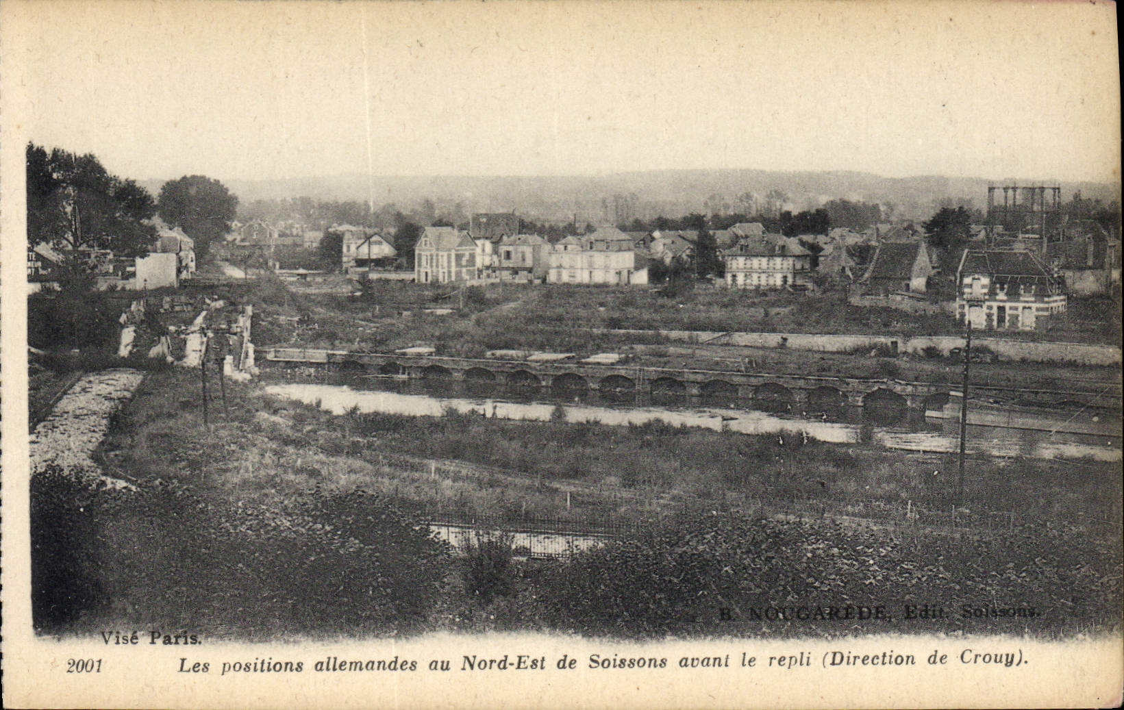 CPA Militaria Les positions allemandes au Nord Est de Soissons avant le repli Direction de CRouy