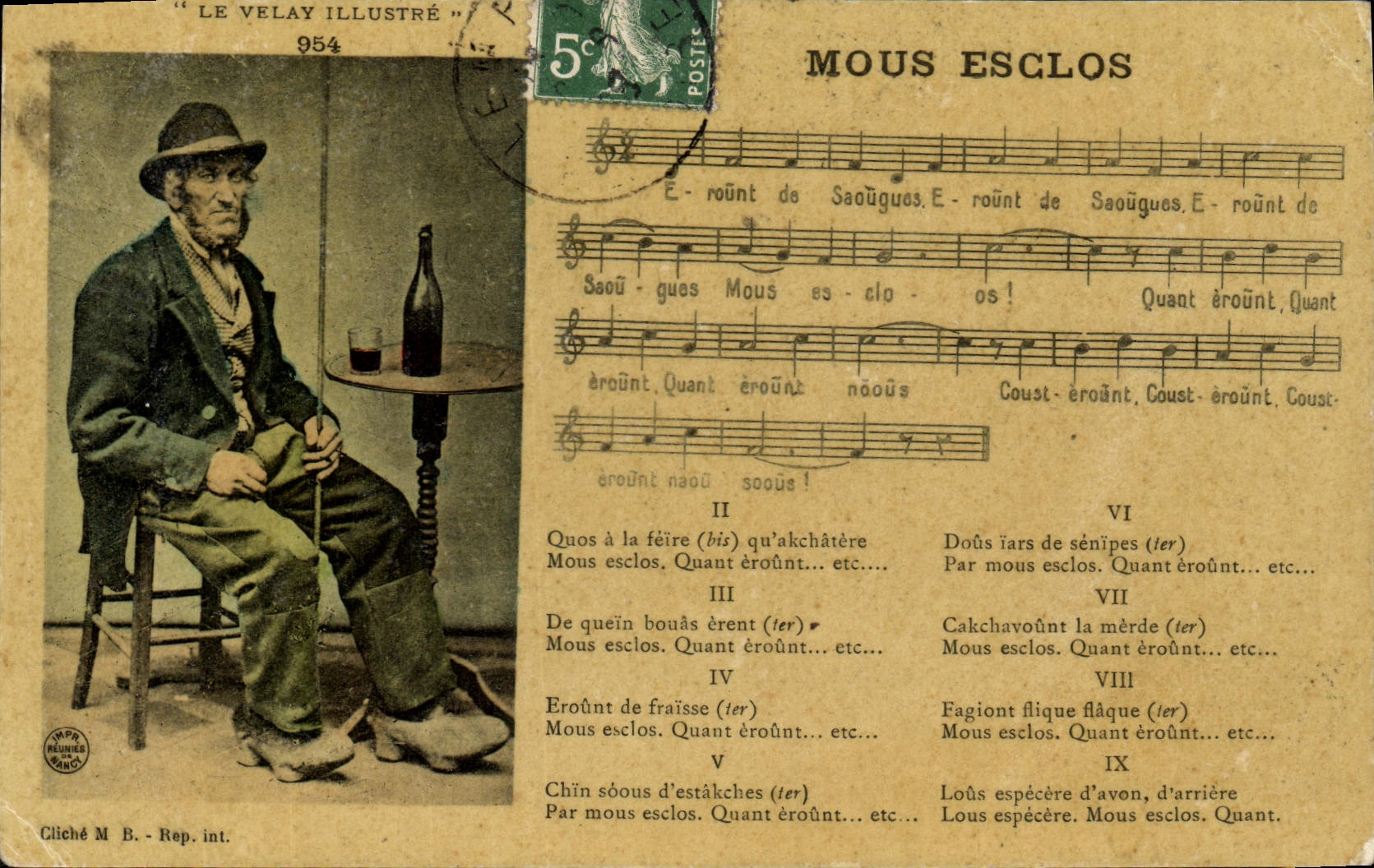 CPA Folklore Le Velay Mous Esclos