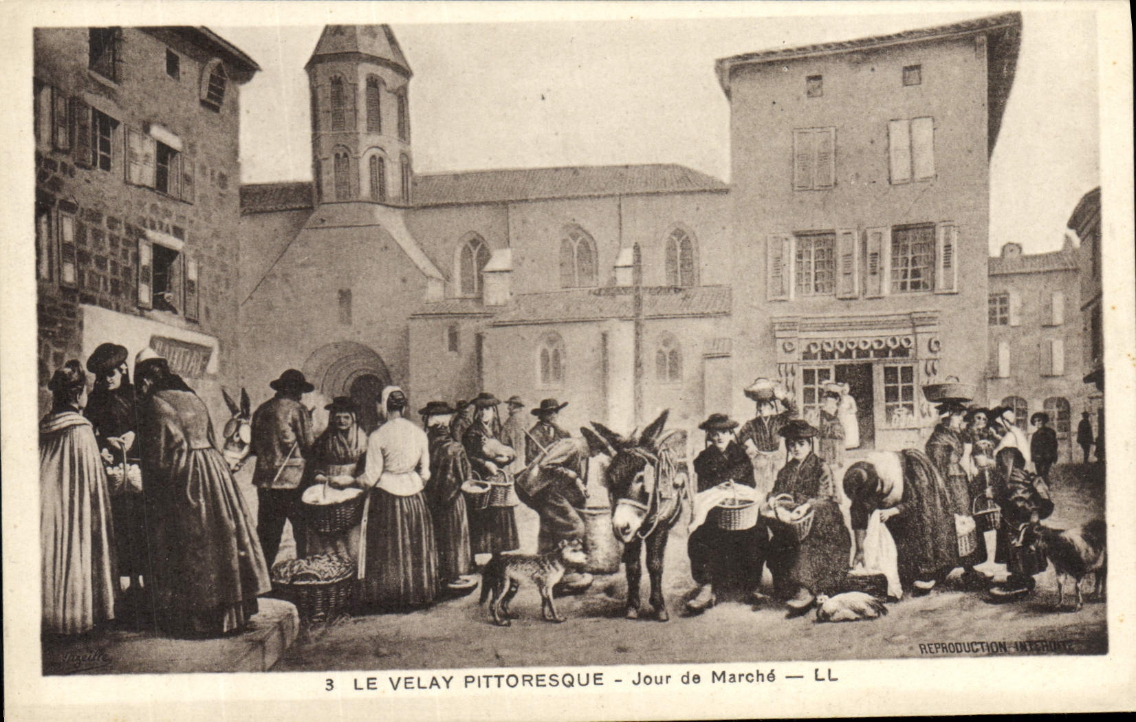 CPA Folklore Le Velay Jour de marche