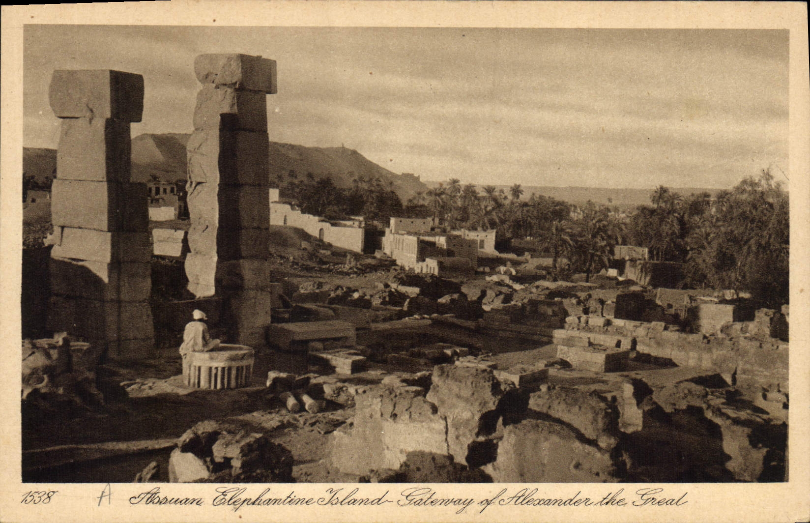 CPA Egypt Egypte Assuan elephantine island Gateway of Alexander the Great