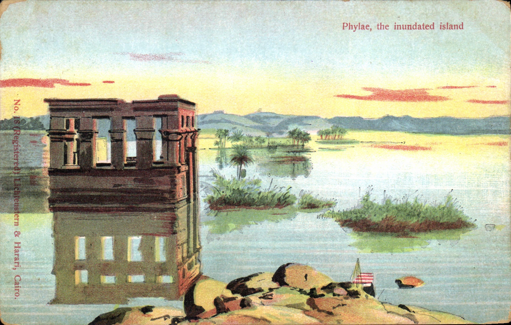 CPA Egypt Egypte Phylae the inundated island
