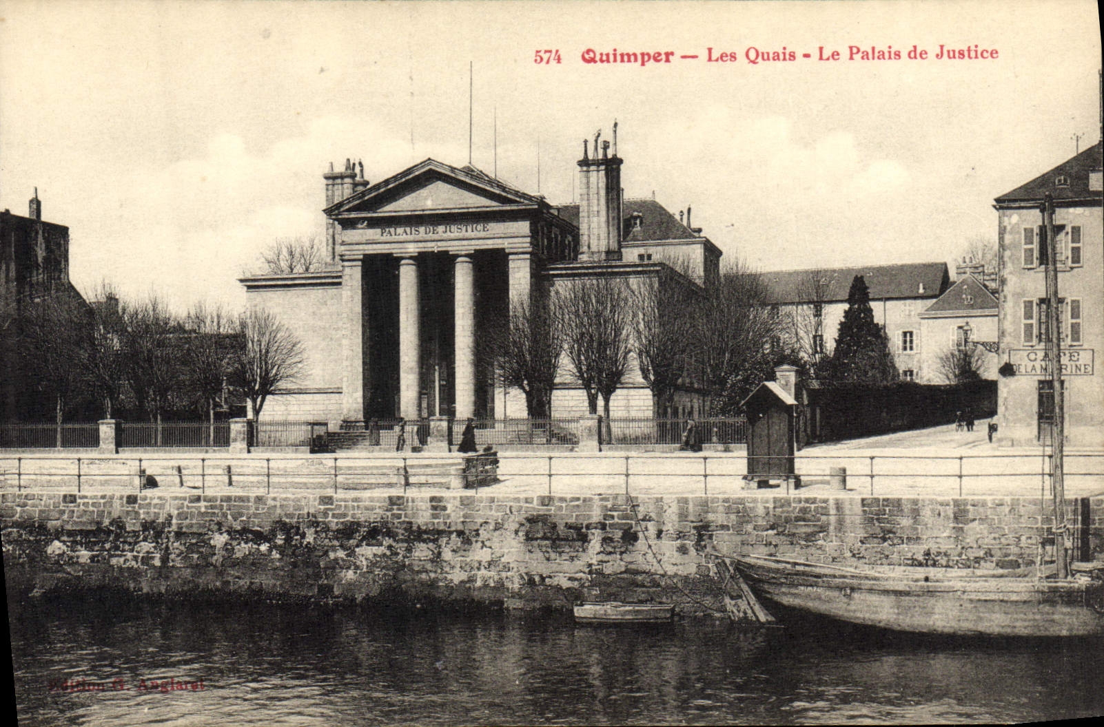 CPA Palais de Justice Quimper Les quais