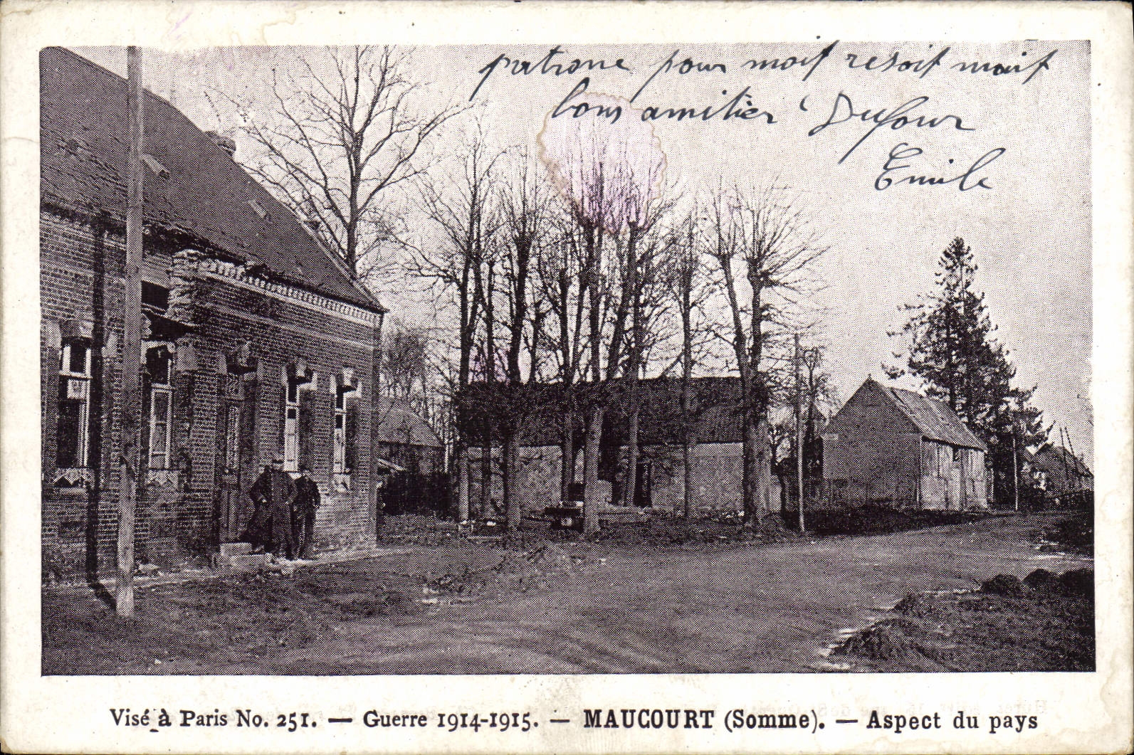 CPA Militaria Guerre Maucourt Aspect du pays 