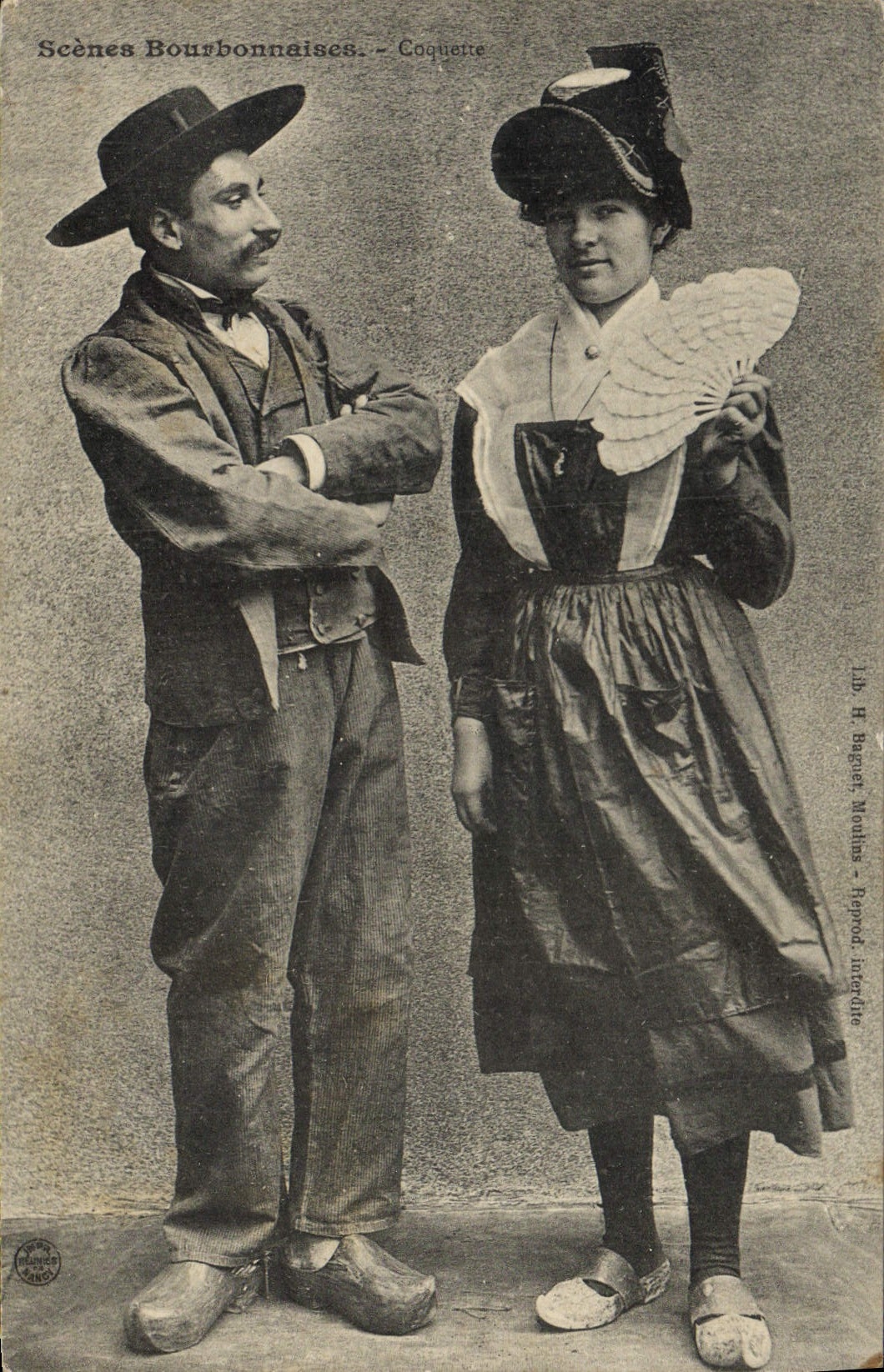 CPA Folklore Scenes Bourbonnaises Coquette 