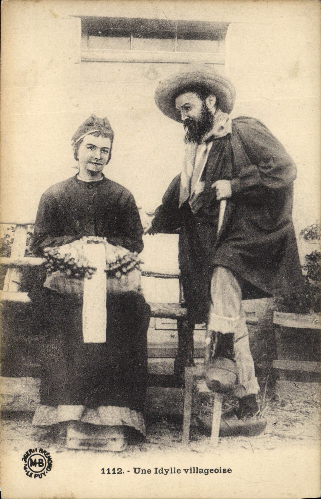 CPA Folklore Une Idylle villageoise 