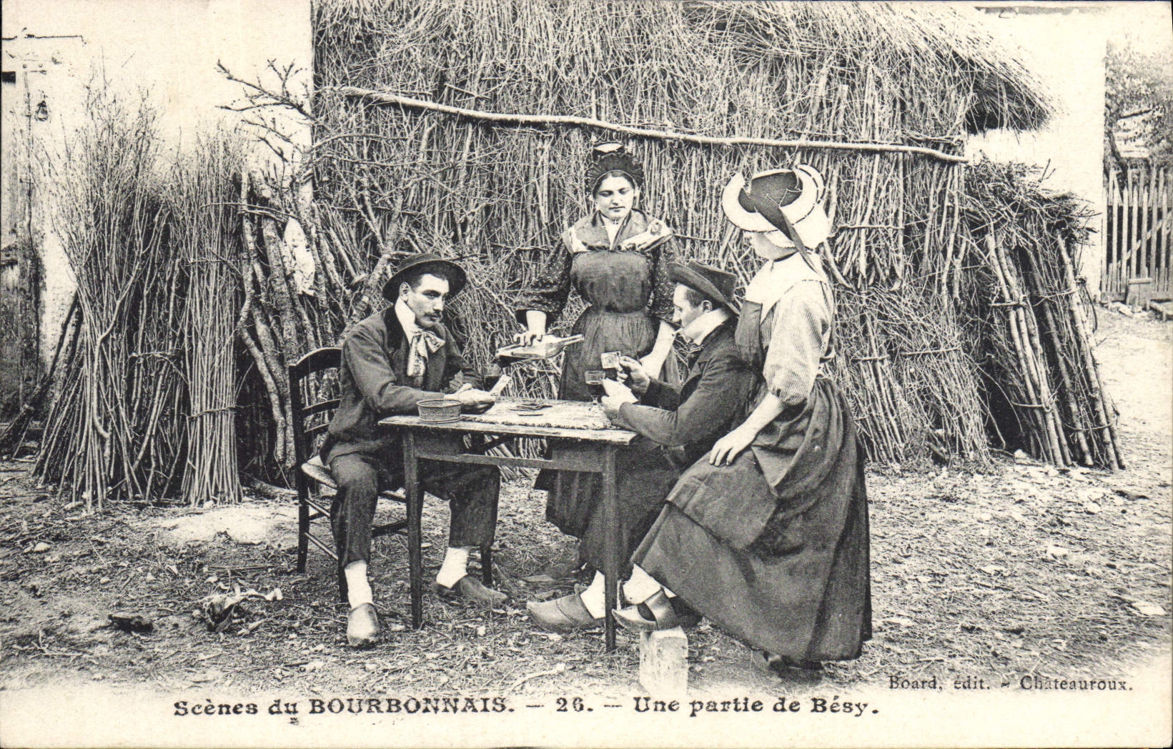 CPA Folklore scenes du Bourbonnais une partie de Besy