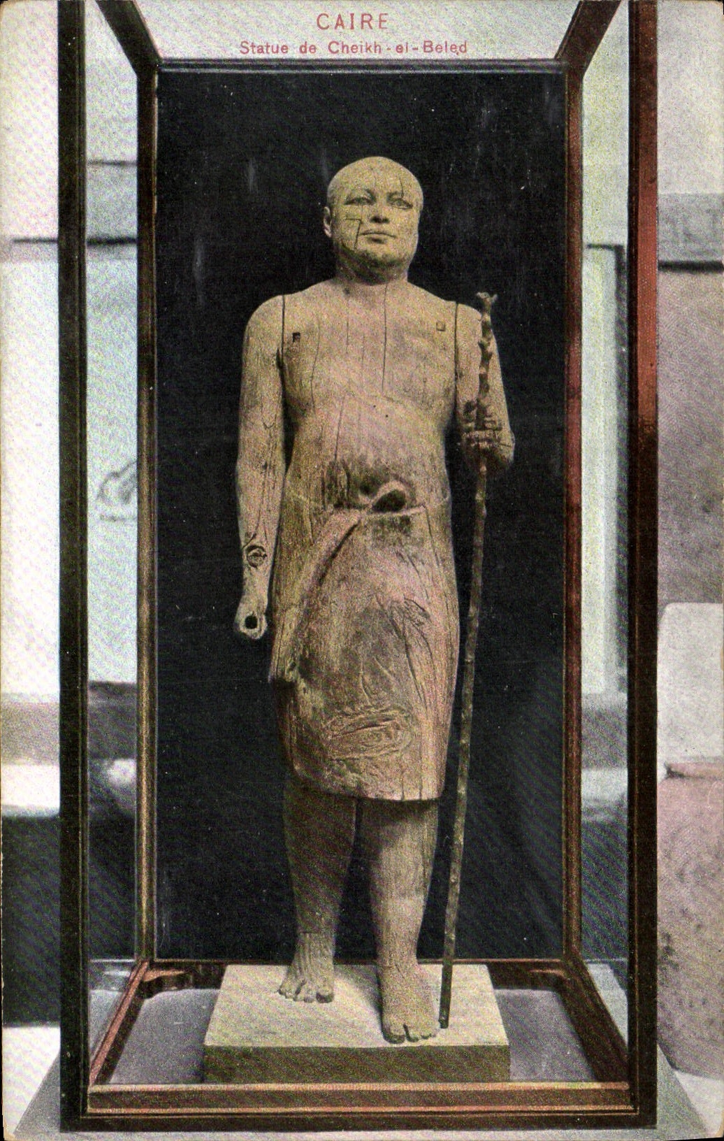 CPA Egypt Egypte Caire Statue de Cheikh el Beled 