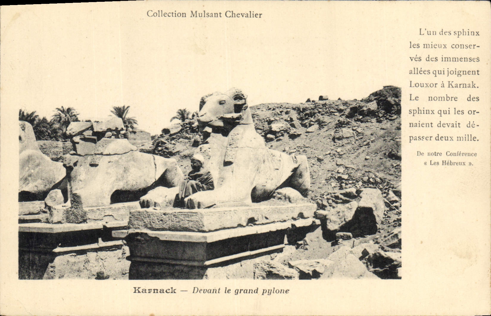 CPA Egypt Egypte Karnak Devant le grand pylone Mulsan Chevalier