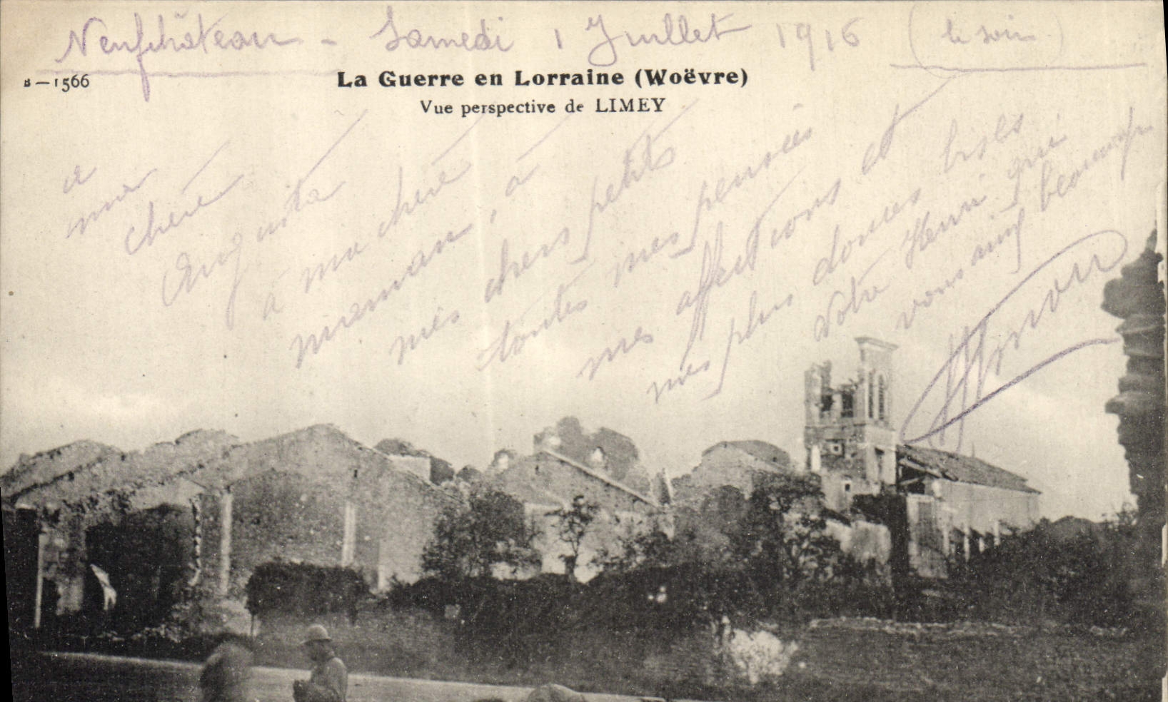CPA Militaria La Guerre en Lorraine Woevre Vue perspective de Limey 