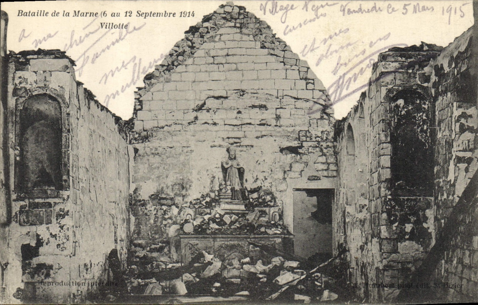 CPA Militaria Bataille de la Marne 6 au 12 Septembre 1914 Villotte 