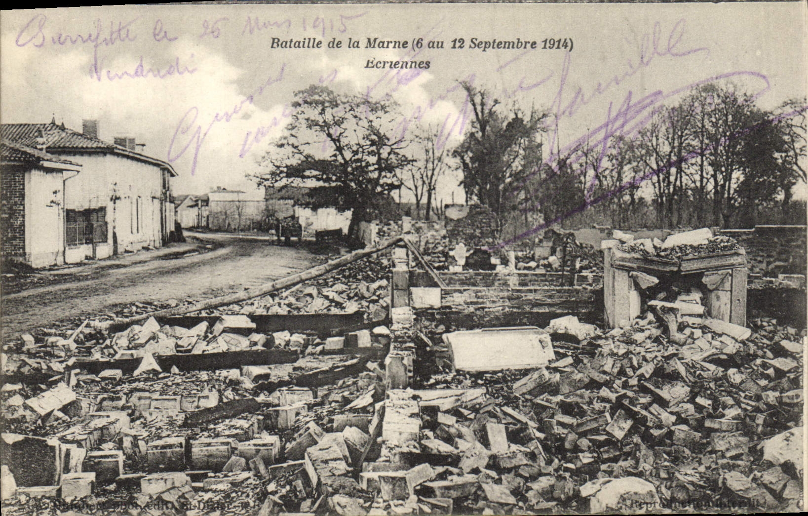 CPA Militaria Bataille de la Marne 6 au 12 Septembre 1914 Ecriennes 