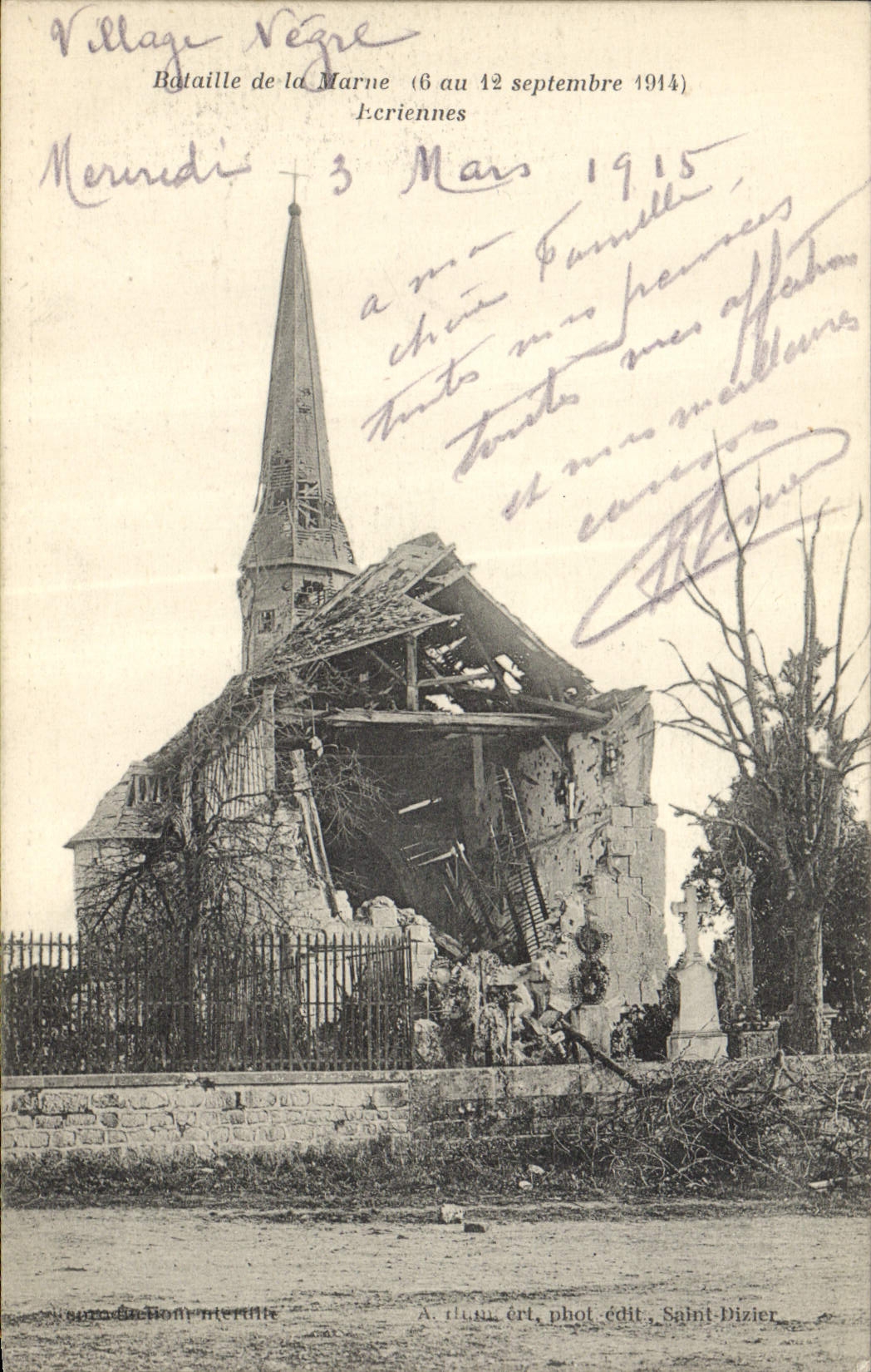 CPA Militaria Bataille de la Marne 6 au 12 Septembre 1914 Ecriennes 