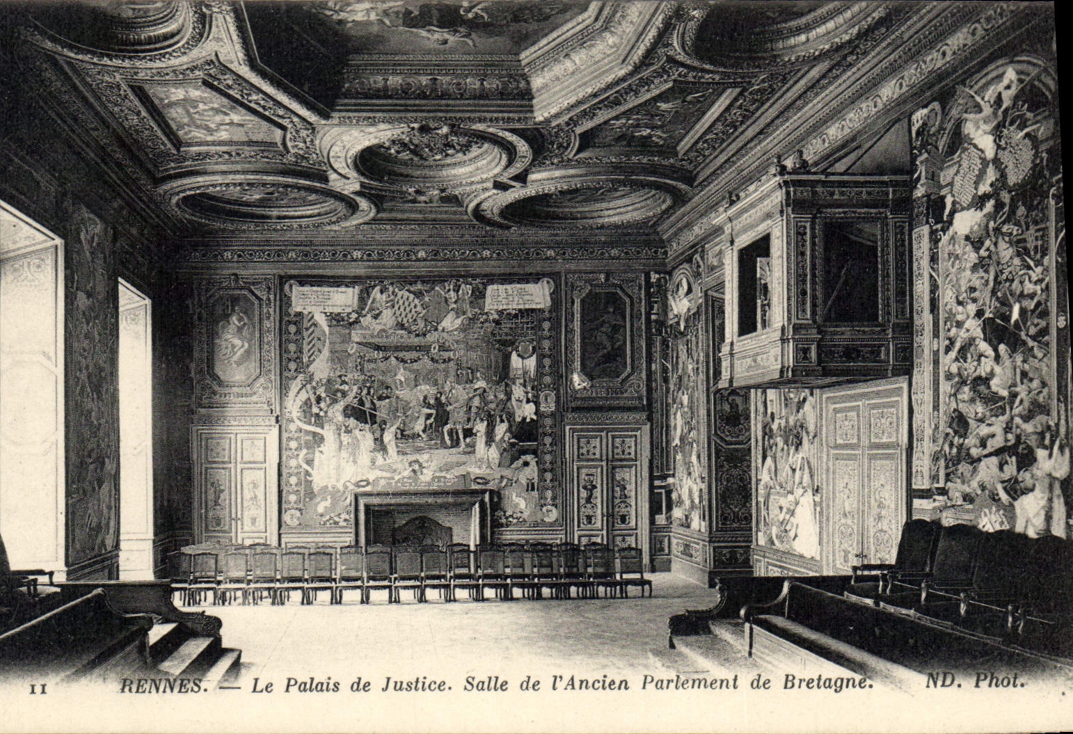 CPA Rennes Palais de Justice salle de l'Ancien parlement de Bretagne 