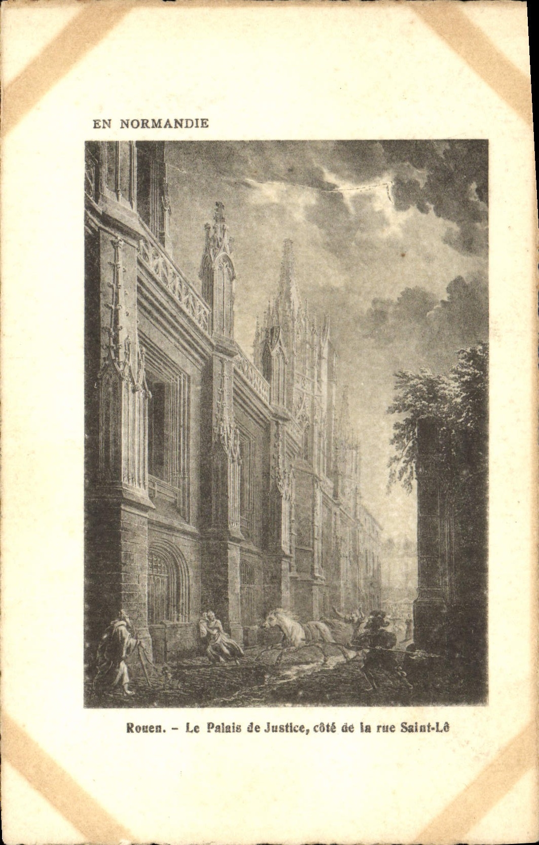 CPA En Normandie Rouen Le Palais de Justice cote de la rue Saint Lo 