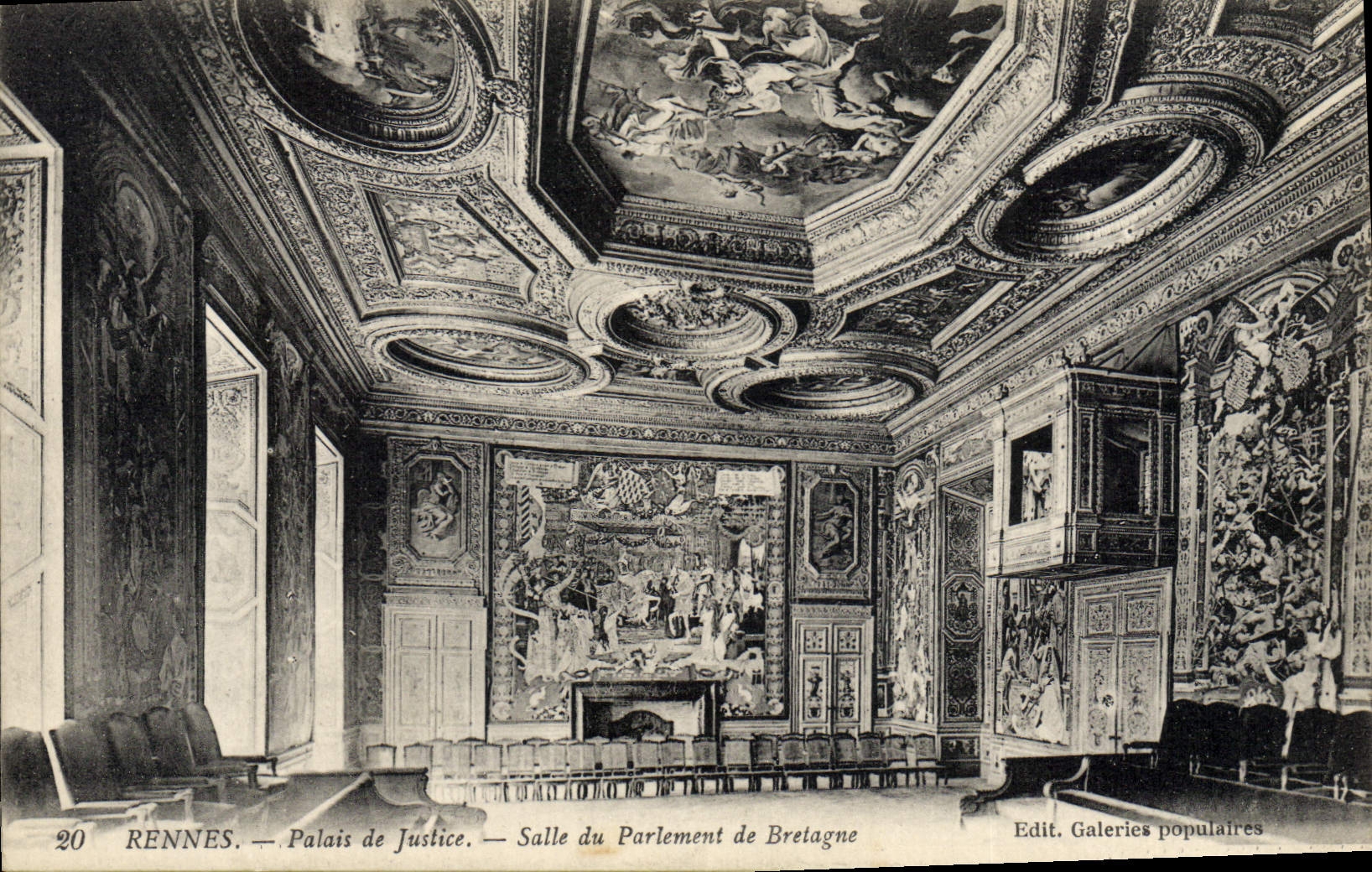 CPA Rennes Palais de Justice salle du Parlement de Bretagne 